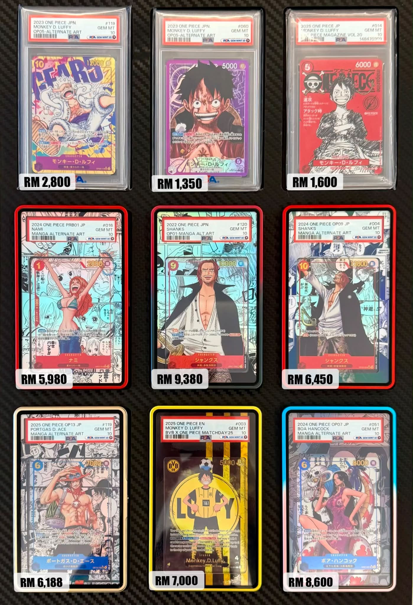 One Piece PSA 10 cards available from akisukegood