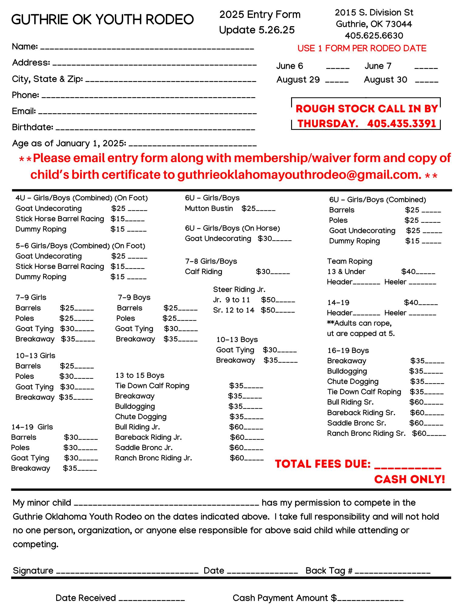***UPDATE 6/4/2025 You... - Guthrie Oklahoma Youth Rodeo | Facebook