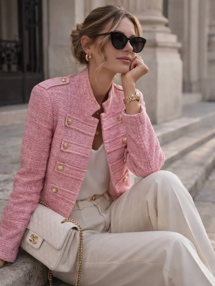 Gorgeous Chanel in pink tweed 🩷 #Chanel #Tweed #Fashion #Style
