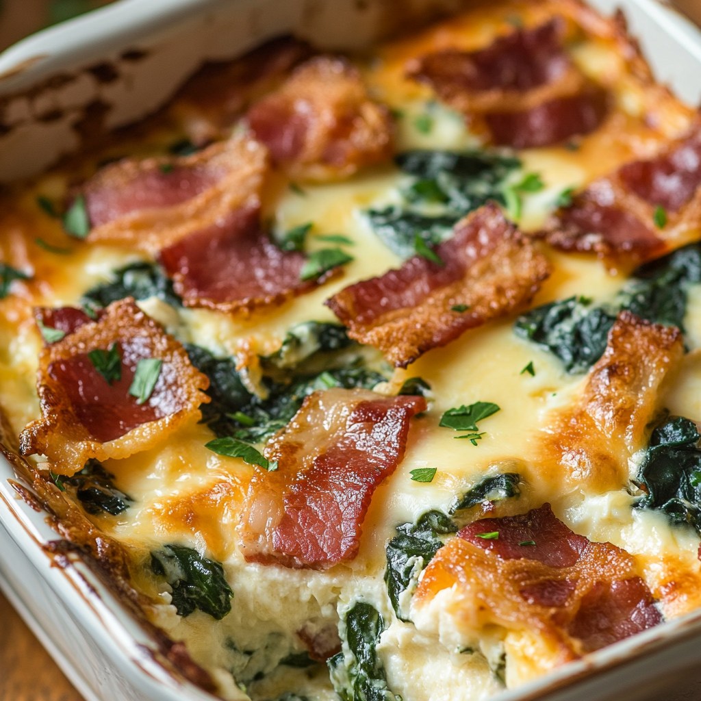 Tasty Thread - 🥓 Bacon Spinach Breakfast Casserole with... | Facebook