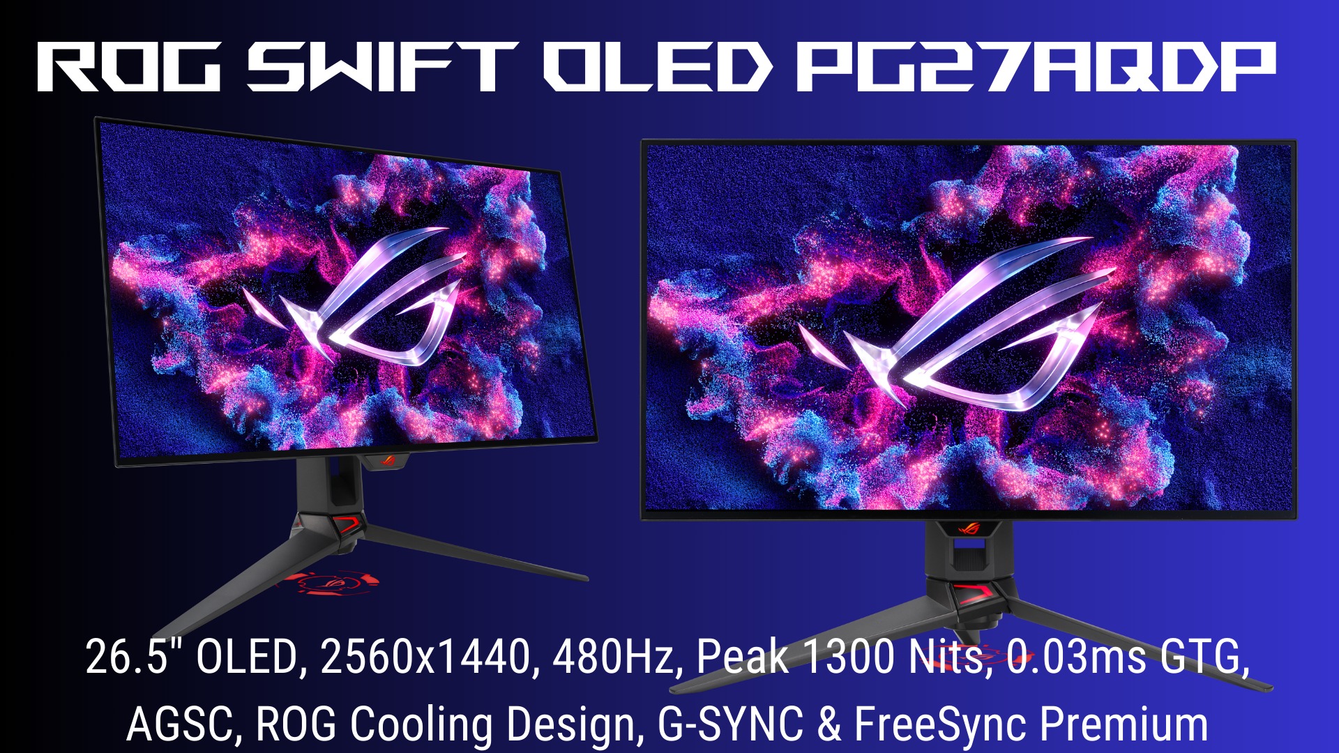 Asus ROG Swift OLED PG27AQDP 480Hz gaming monitor announced
