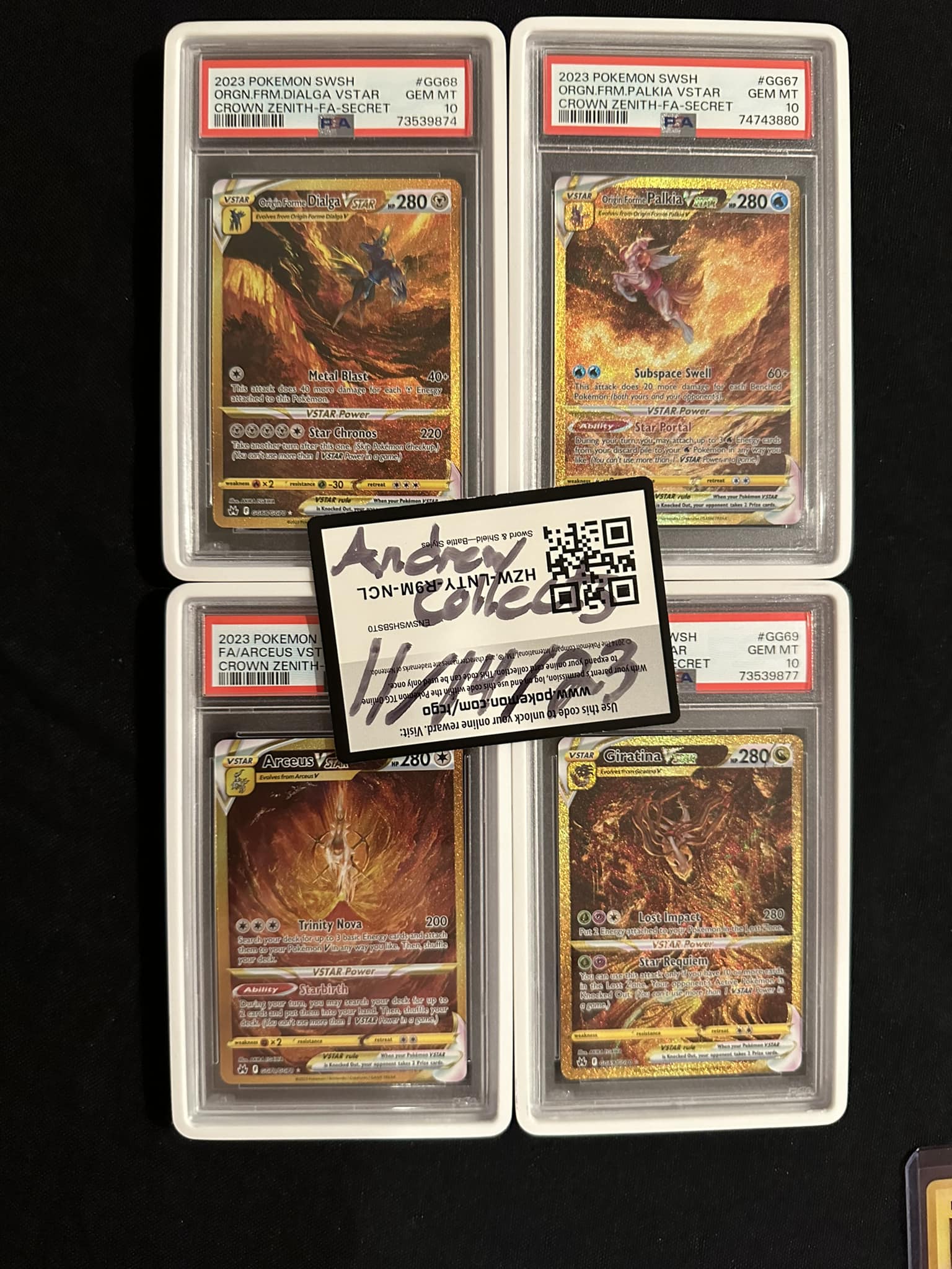 Crown Zenith Sequential Gold Card PSA 10 Set $1600