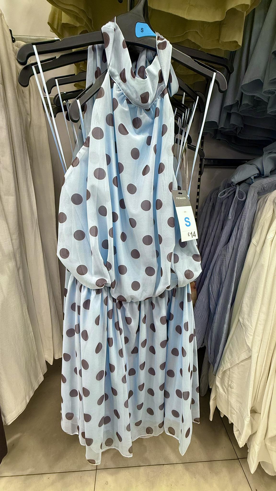 primark green polka dot dress Primark's baby blue and chocolate brown summer women-top-wears-june