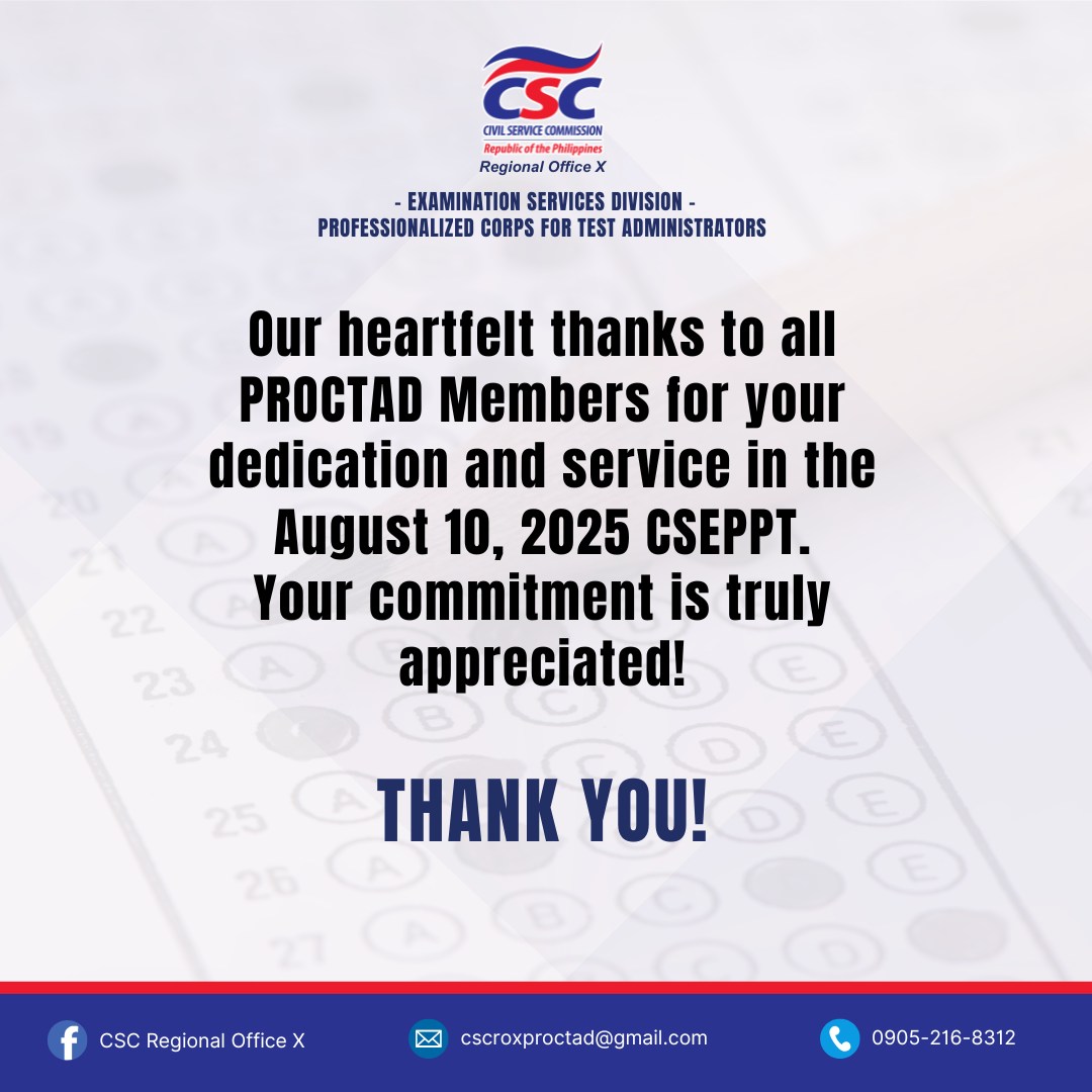 Professionalized Corps for Test Administrators - Region X | Cagayan de Oro