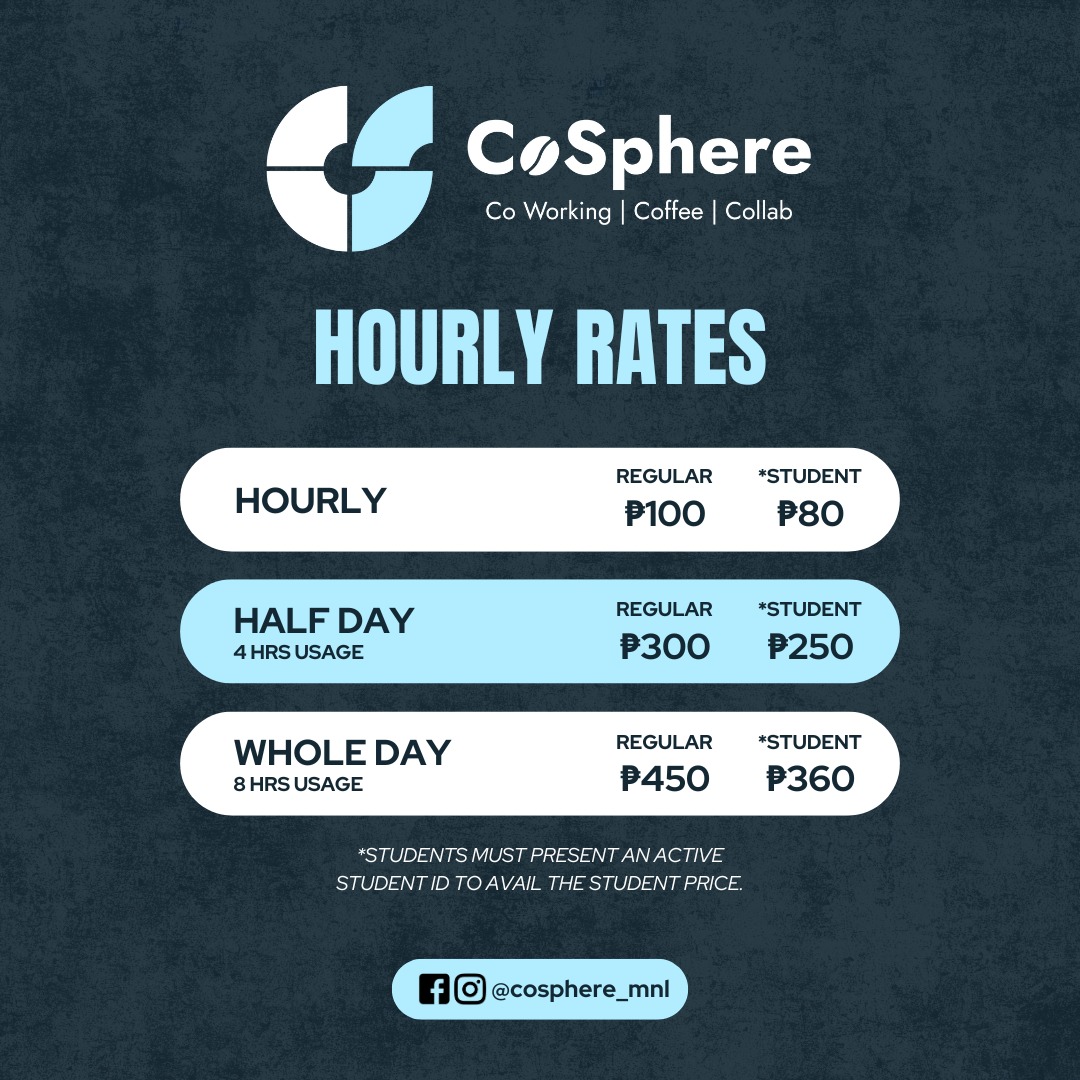 CoSphere Manila - 𝐄𝐥𝐞𝐯𝐚𝐭𝐞 𝐘𝐨𝐮𝐫 𝐖𝐨𝐫𝐤, 𝐘𝐨𝐮𝐫 𝐖𝐚𝐲 𝐚𝐭 𝐂𝐨𝐒𝐩𝐡𝐞𝐫𝐞... | Facebook