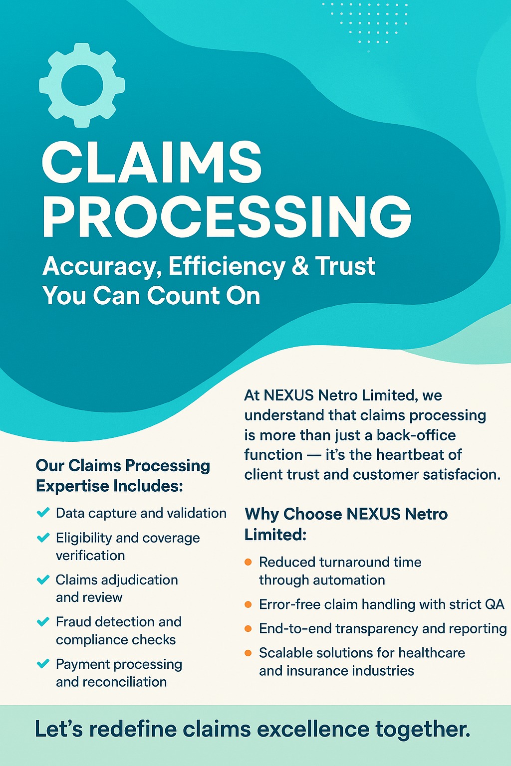 NEXUS - ⚙️ 𝗖𝗹𝗮𝗶𝗺𝘀 𝗣𝗿𝗼𝗰𝗲𝘀𝘀𝗶𝗻𝗴 — 𝗔𝗰𝗰𝘂𝗿𝗮𝗰𝘆, 𝗘𝗳𝗳𝗶𝗰𝗶𝗲𝗻𝗰𝘆 & 𝗧𝗿𝘂𝘀𝘁 𝗬𝗼𝘂 𝗖𝗮𝗻 ...