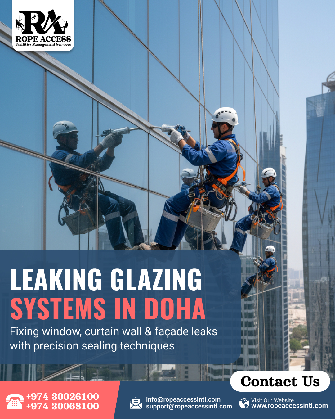 Rope Access - 💧 Leaking Glazing Systems in Doha? We've... | Facebook