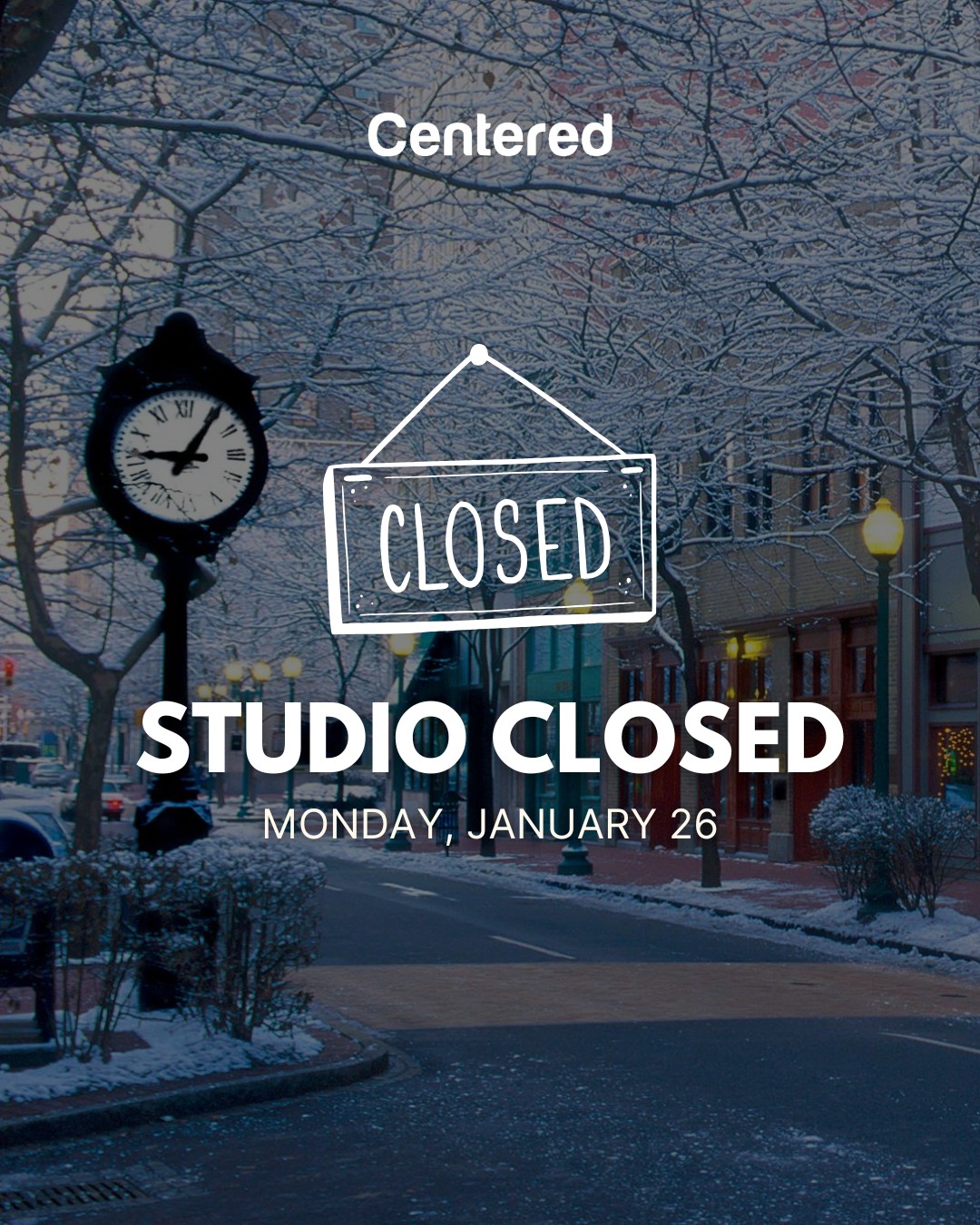 Centered WV - ️ Studio Update — Monday Closure ️ Out of... | Facebook