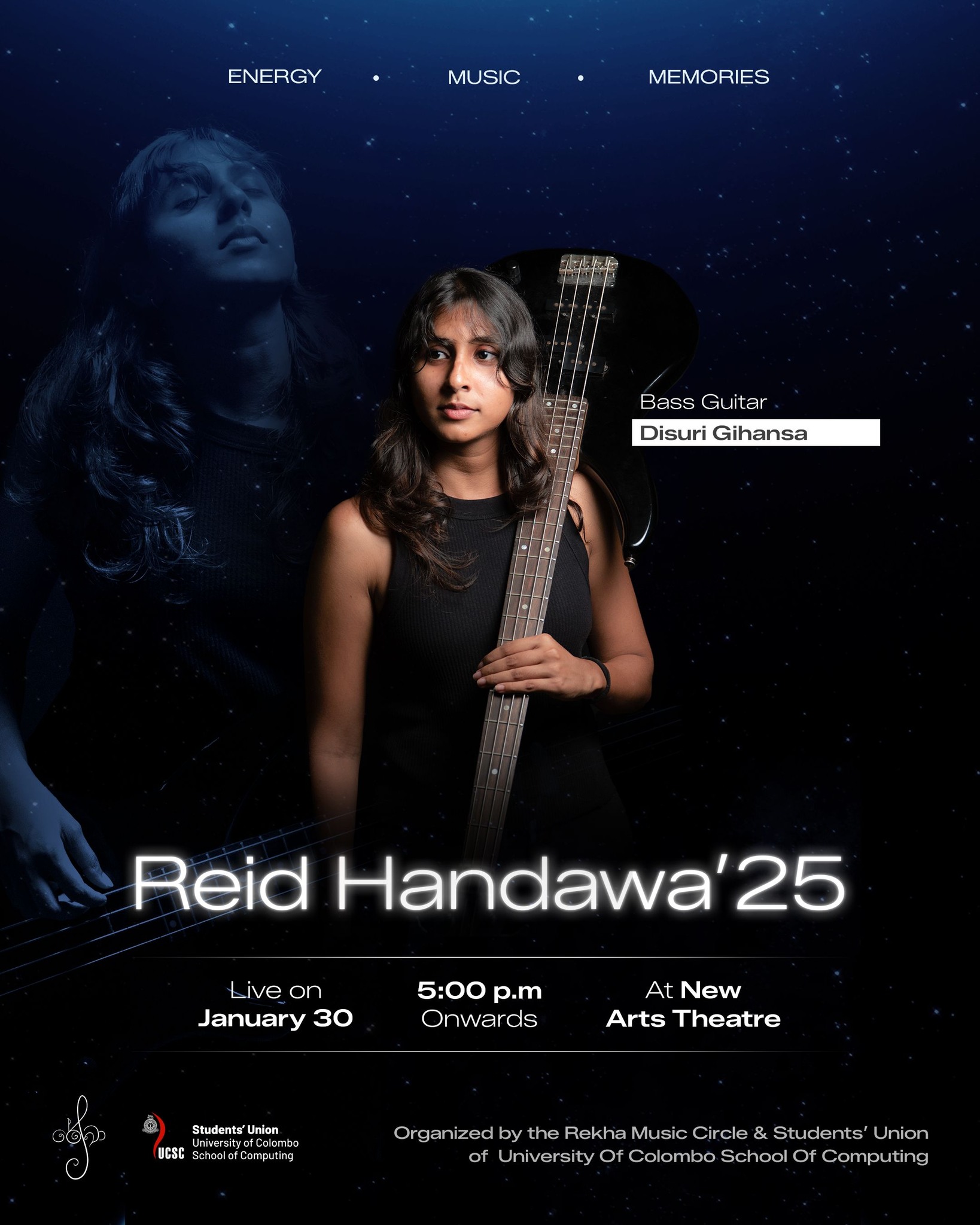 Rekha - Meet the heartbeat of the night: Disuri Gihansa on Bass Guitar ...