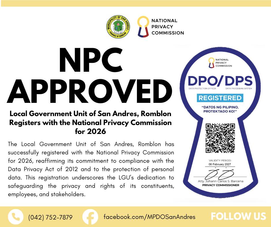 𝗟𝗚𝗨 𝗦𝗔𝗡 𝗔𝗡𝗗𝗥𝗘𝗦, 𝗥𝗢𝗠𝗕𝗟𝗢𝗡 𝗜𝗦 𝗡𝗣𝗖 𝗔𝗣𝗣𝗥𝗢𝗩𝗘𝗗 The Local Government Unit of ...