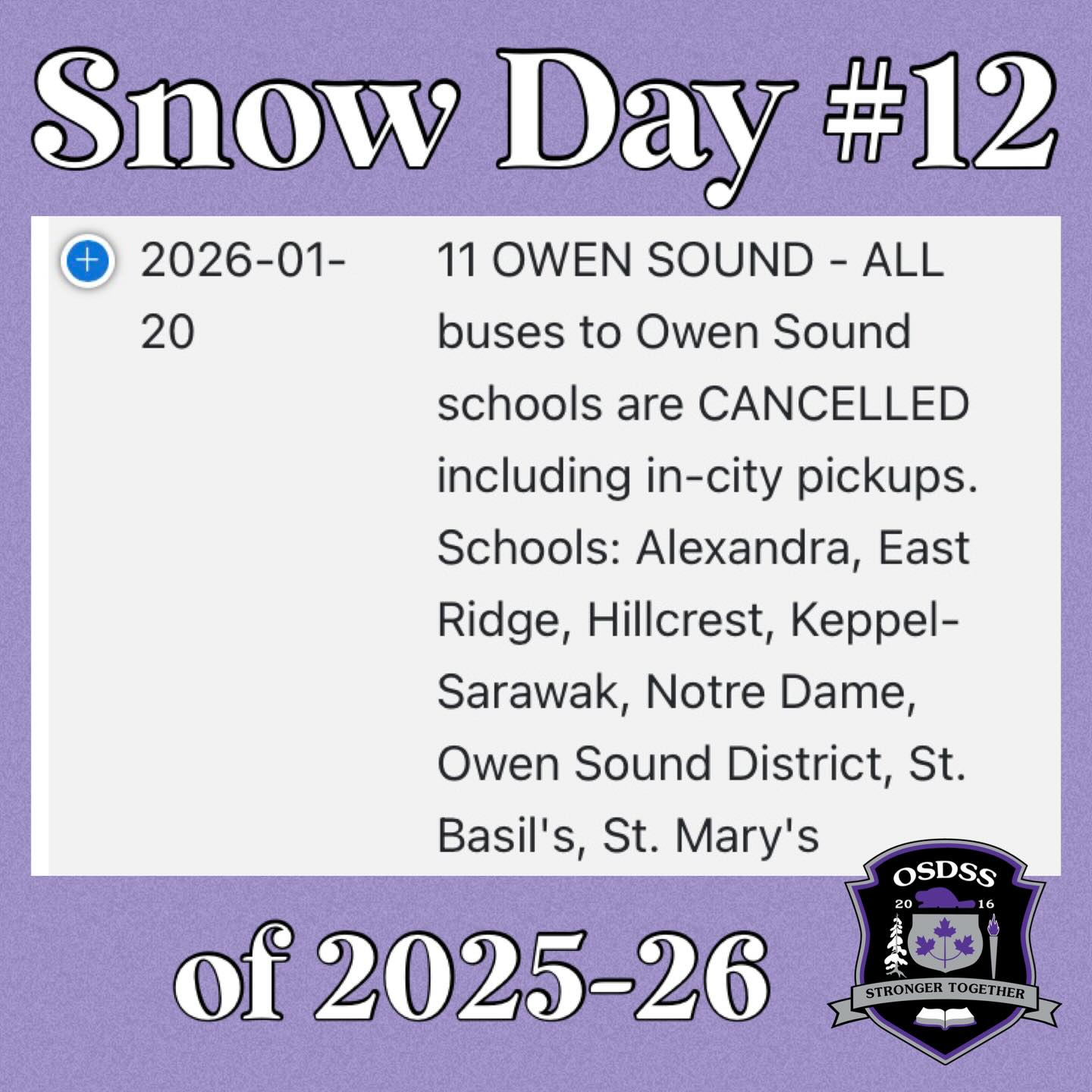 OSDSS | Owen Sound ON