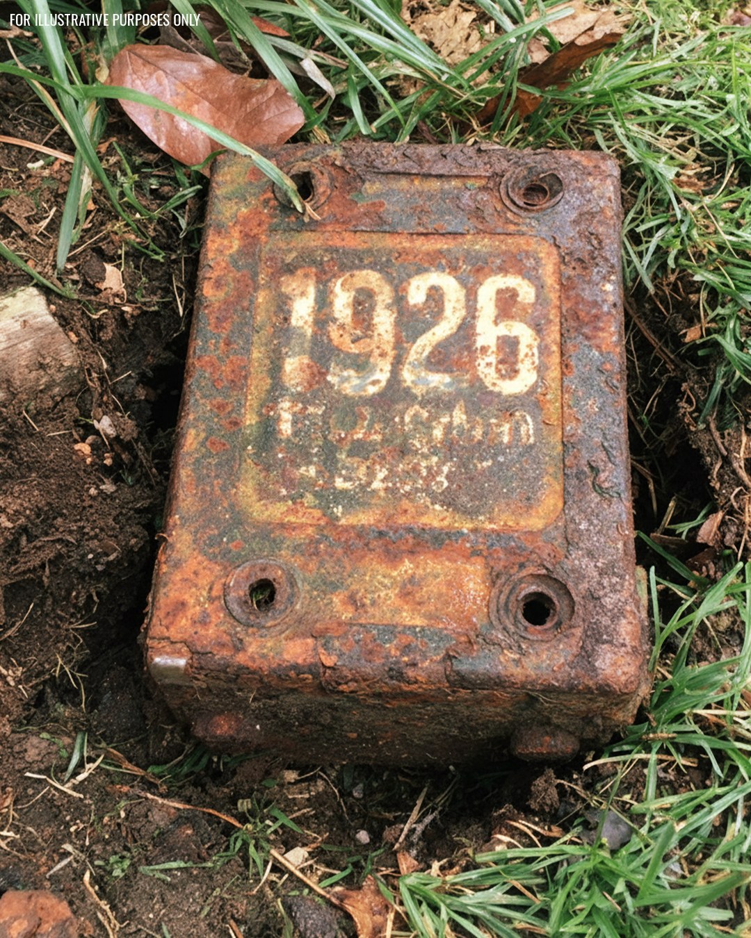 底に何か掘ってありますが不明 A man found a locked metal box buried in his backyard — what was