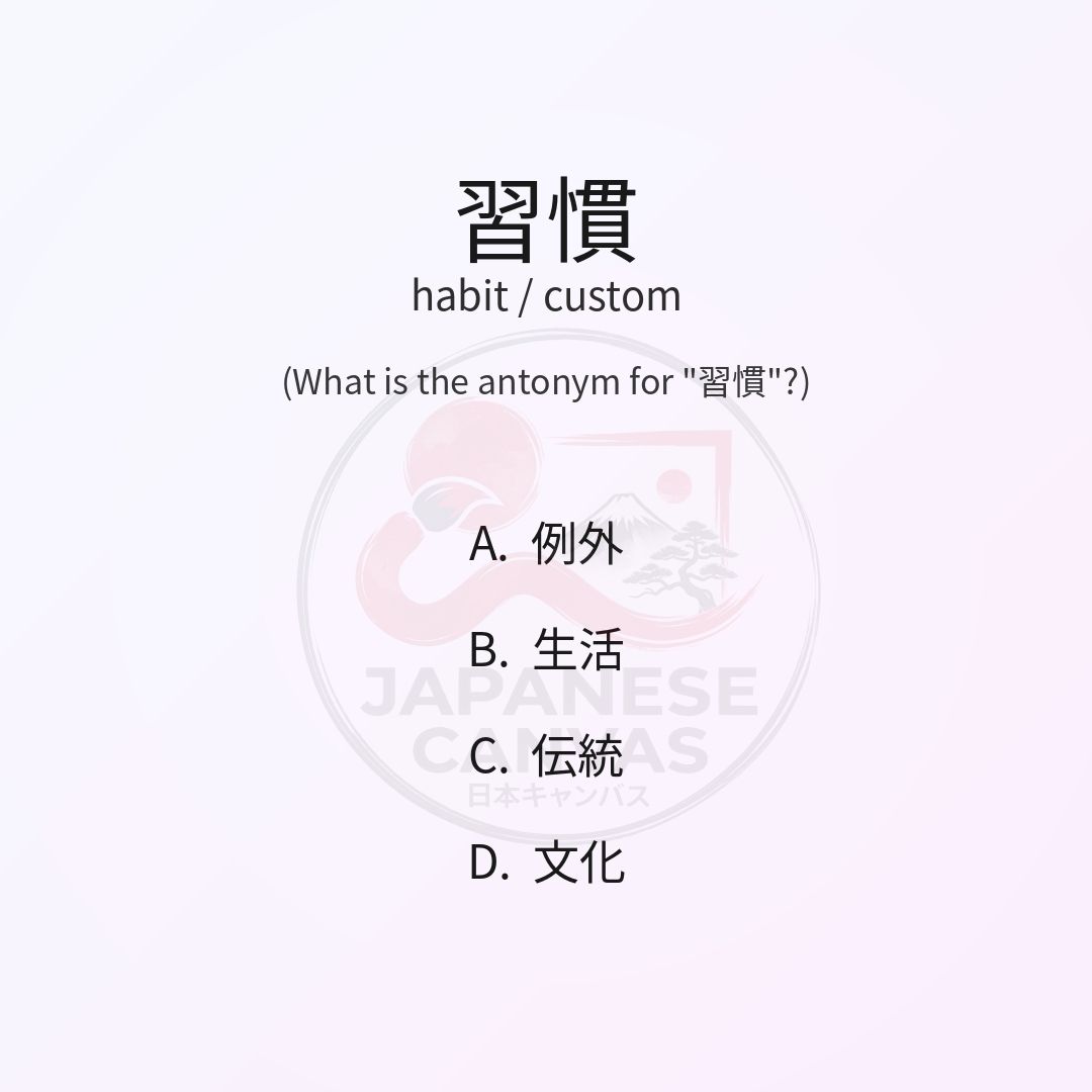習慣 habit/ habit/custom custom (Whati (Whatistheantonymfo