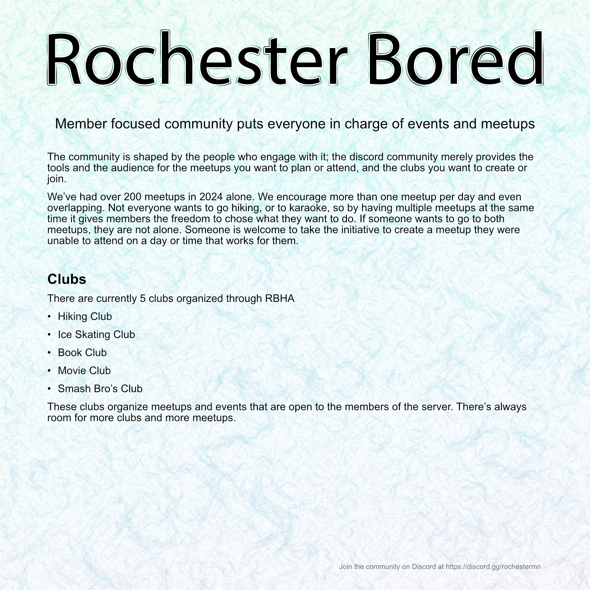 Rochester Bored Humans Association | Rochester MN