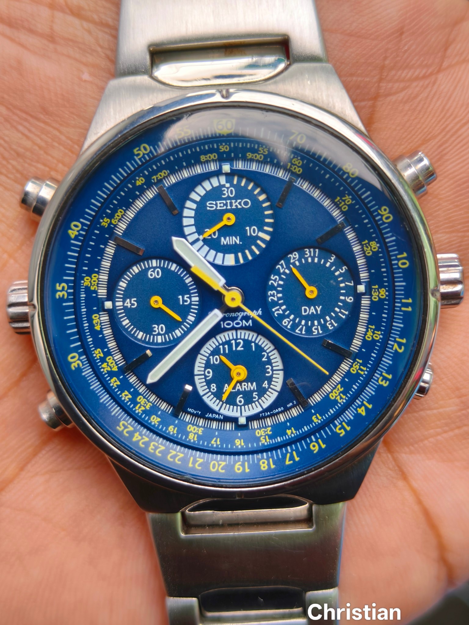 Seiko pilot chronograph watch for sale