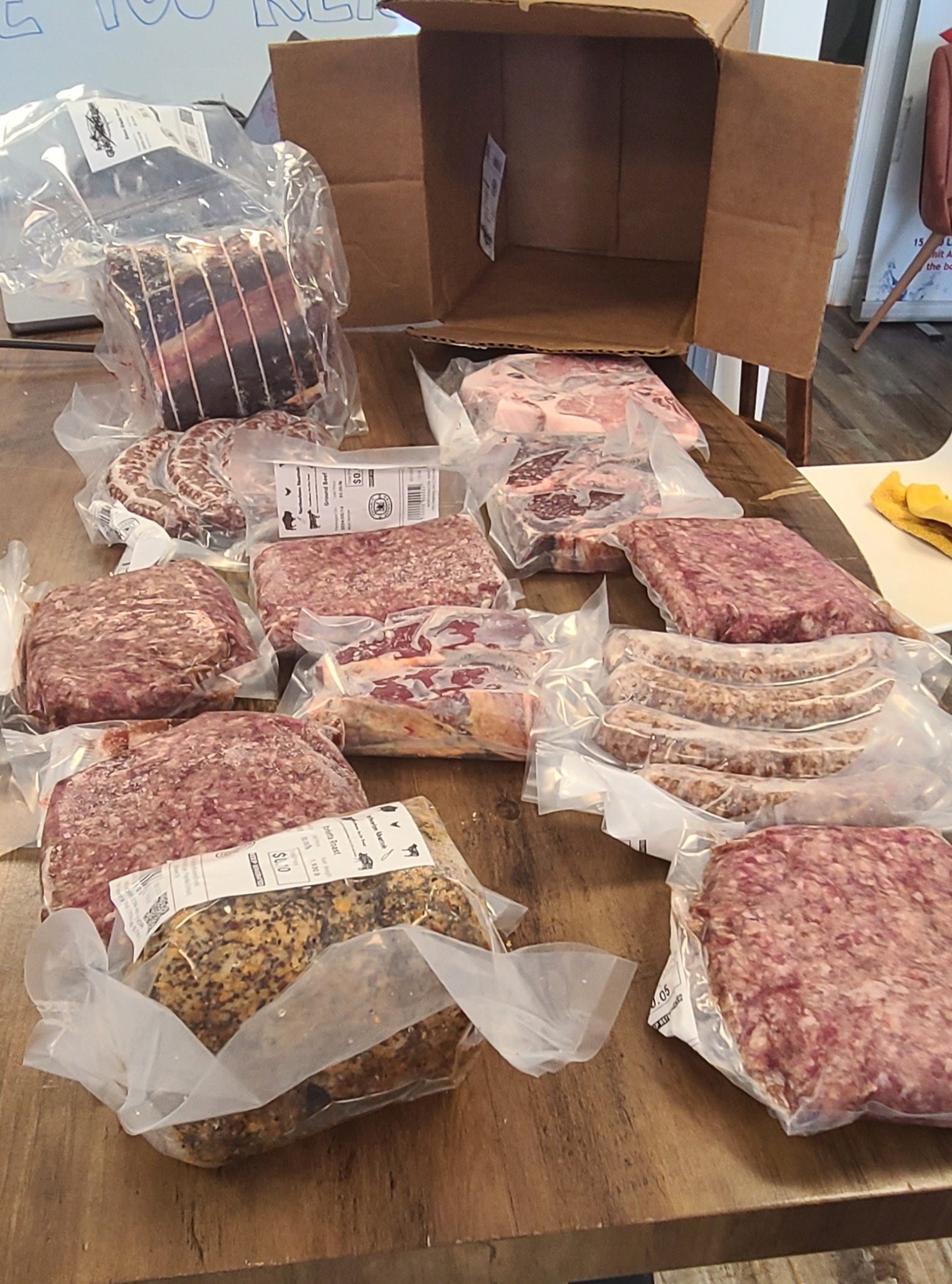 Del Zotto Butcher Shop's meat packages for BBQ and family