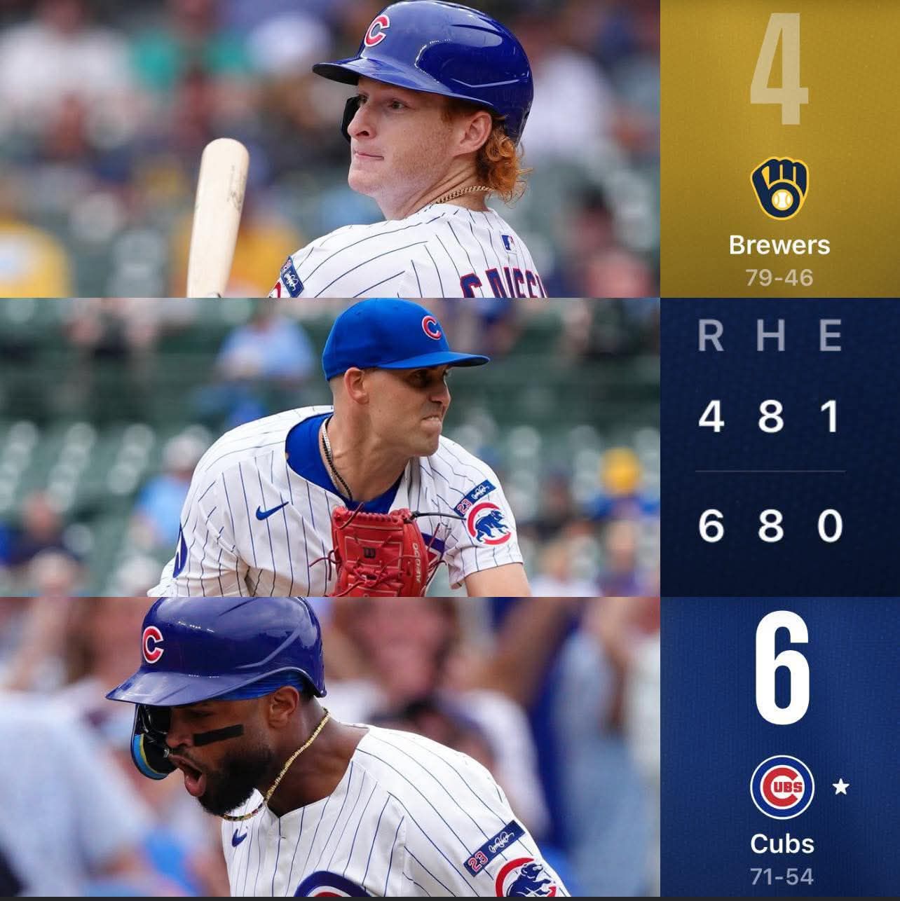 Owen Cassie is on ?? Cubs lead 2-1 over Milwaukee