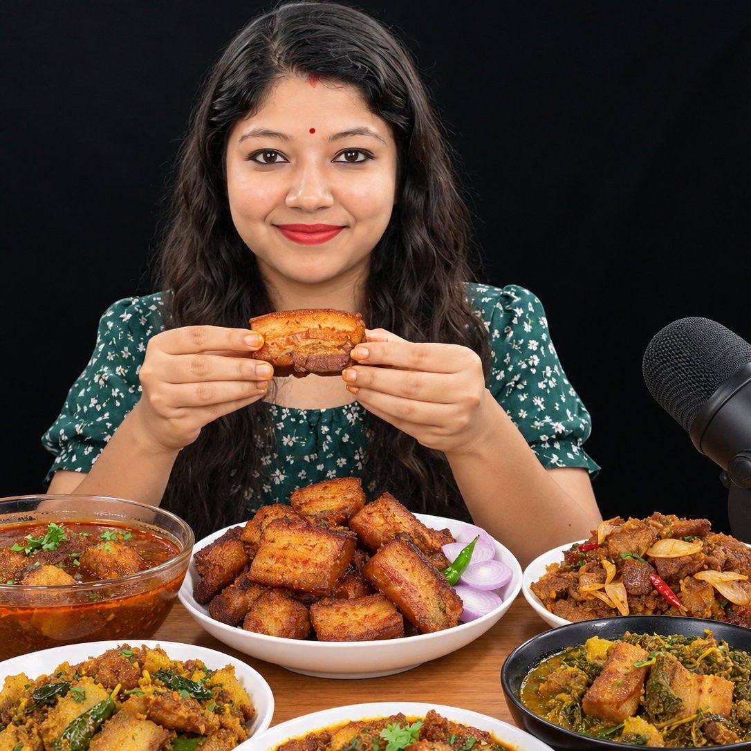 Three hungry people eating pork liver curry with rice ASMR . . . #asmr ...