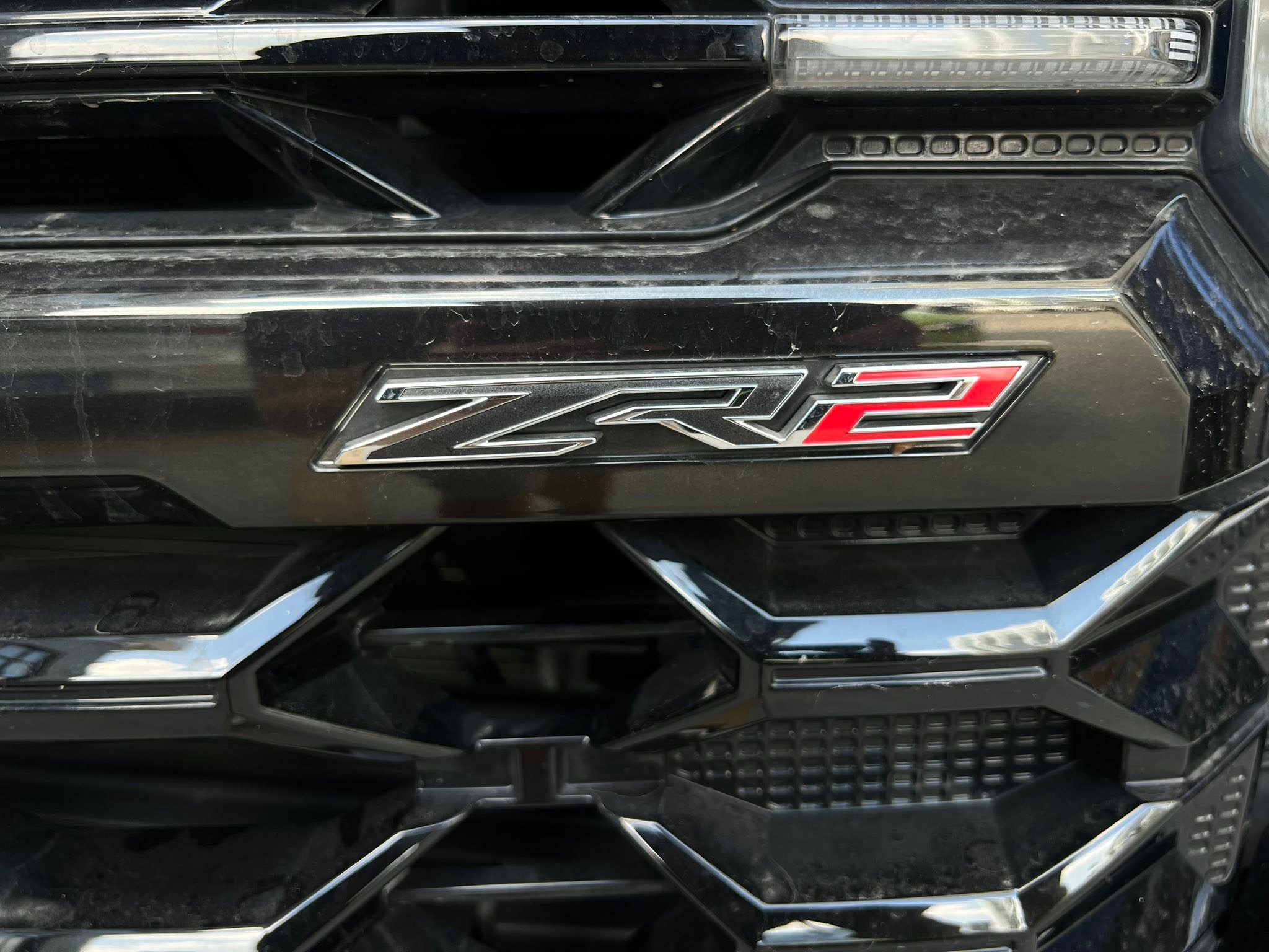 Gloss Black & Red Front Grill ZR2 Emblem Badge For 2022-2024 Silverado 1500 13 thumbnail image