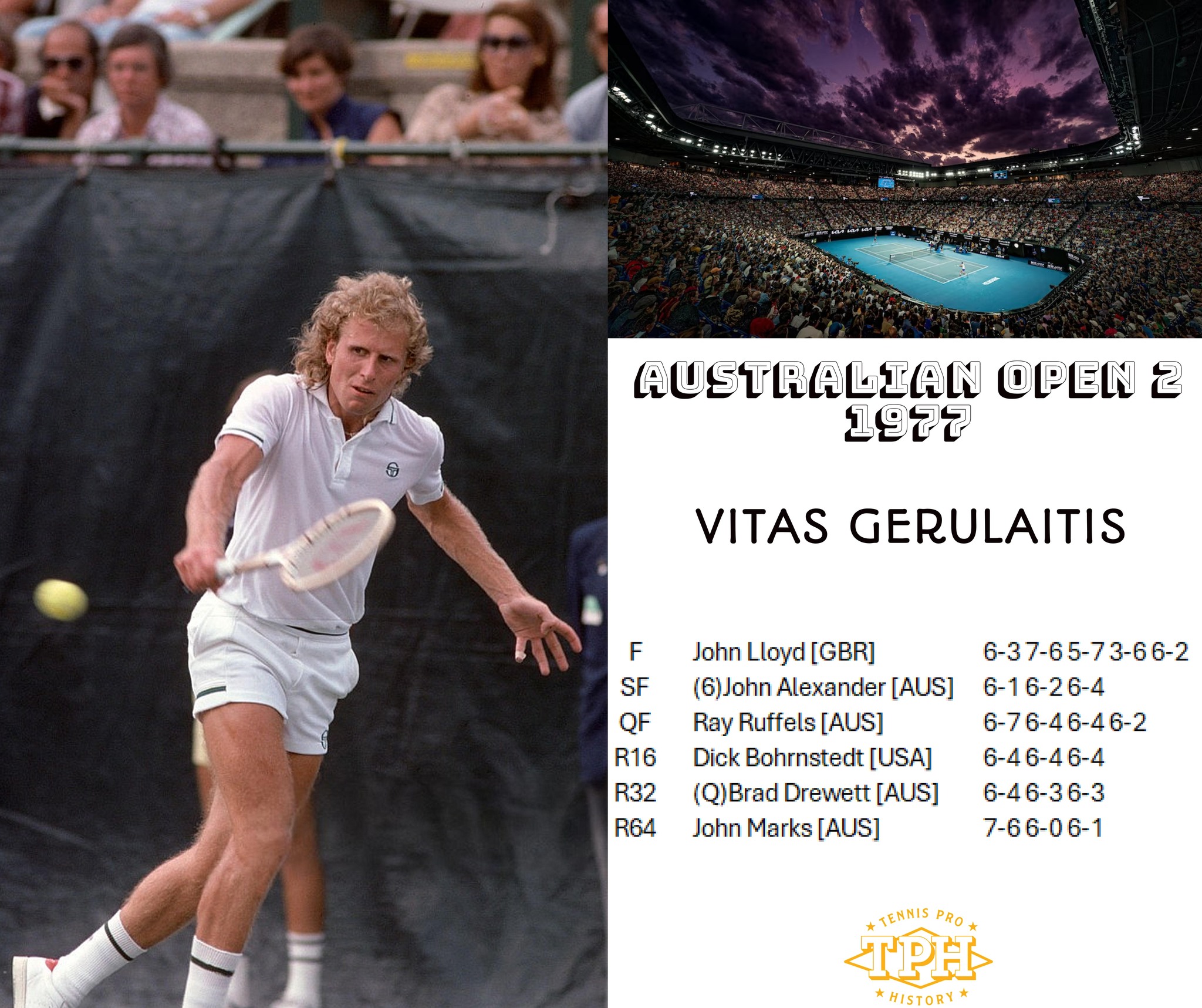 Tennis - Vitas Gerulaitis - Australian Open 2 / 1977 | Facebook