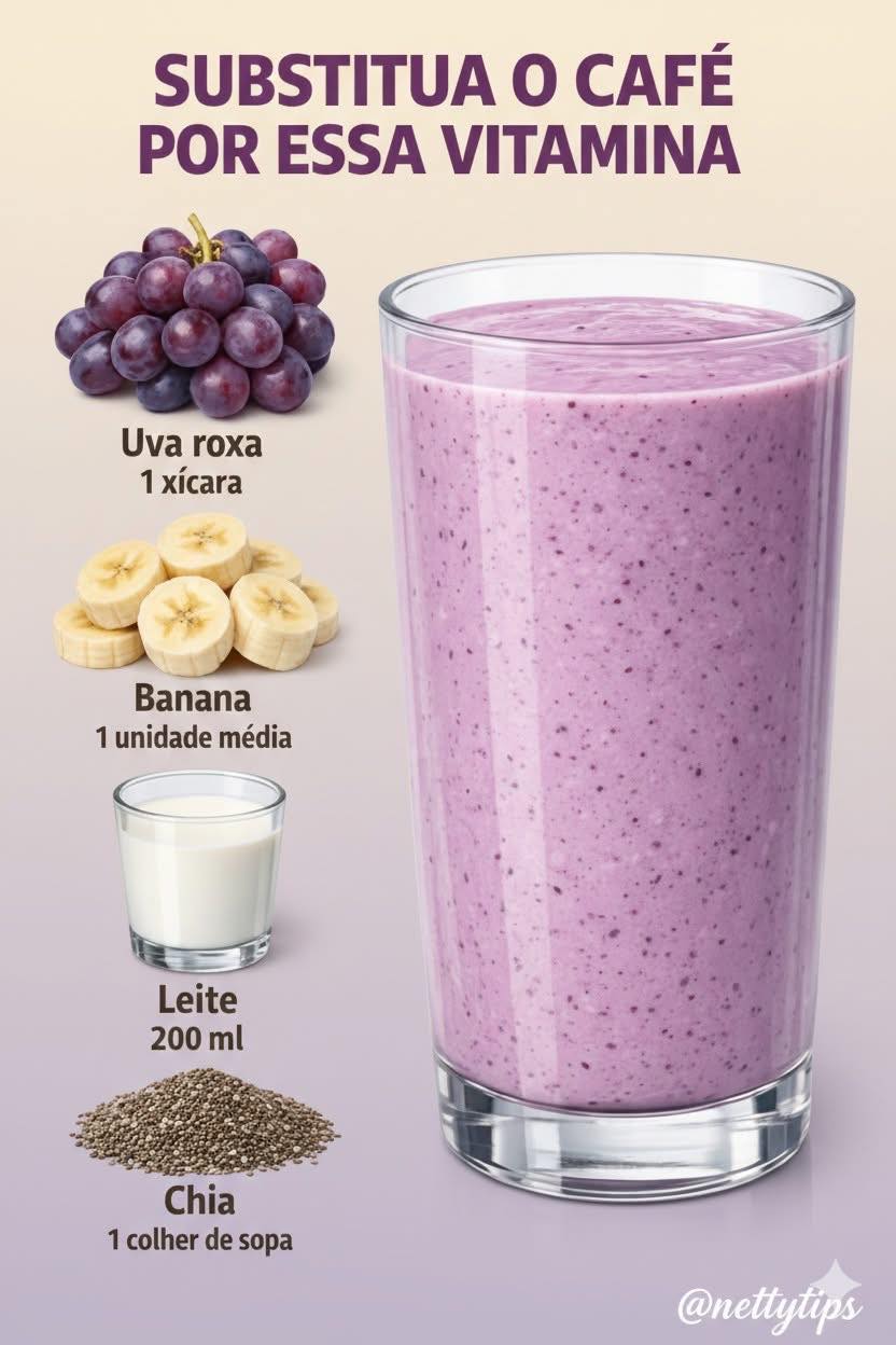 Dona - 🍇🍌🥛 Vitamina de Uva Roxa com Banana e Chia Uma opção prática e ...