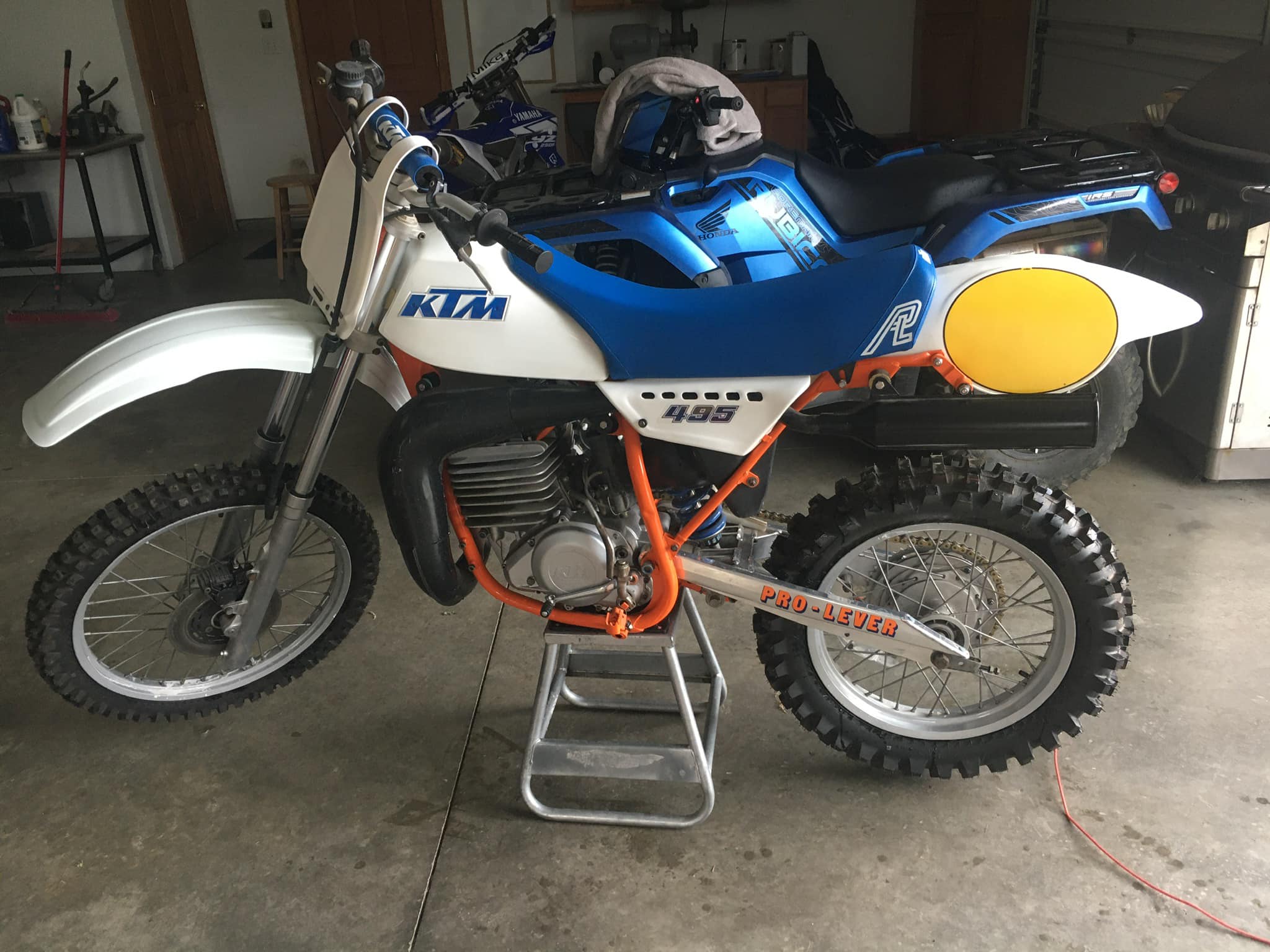 Vintage KTM 495 motocross dirt bike