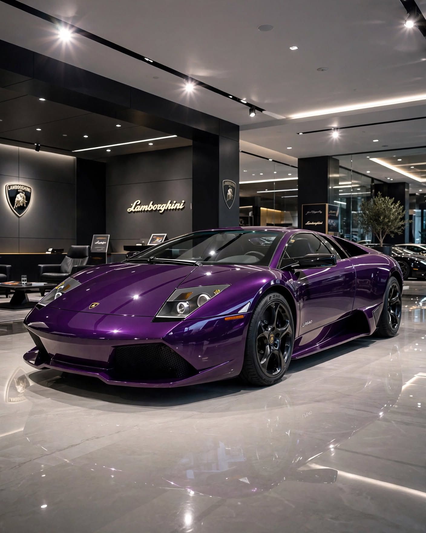 Lamborghini Murciélago LP640 in purple haze with scissor doors