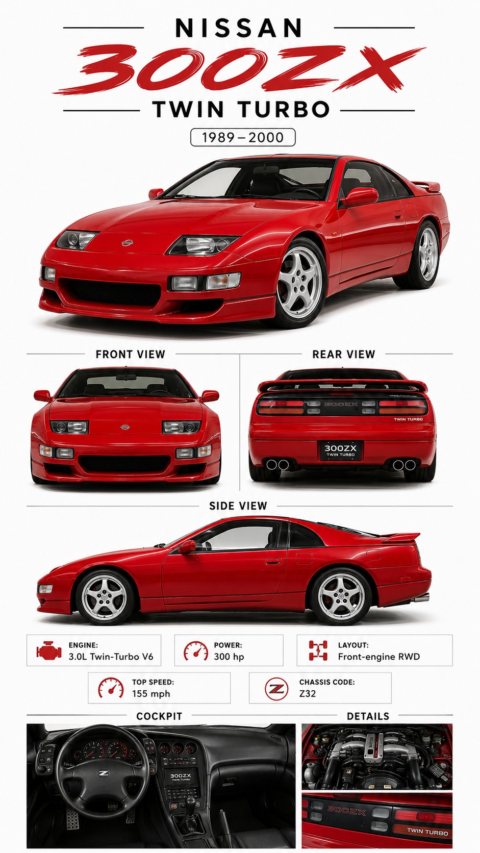 専用ページ 1990 Nissan Z Turbo (300 ZX Turbo) Ad. Time Magazine, February