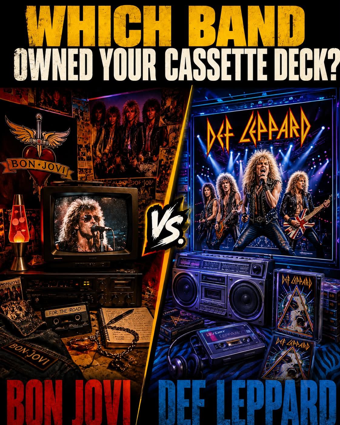 BON JOVI + DEF LEPPARD LPレコード 3枚セット Def Leppard vs Bon Jovi who gets your vote