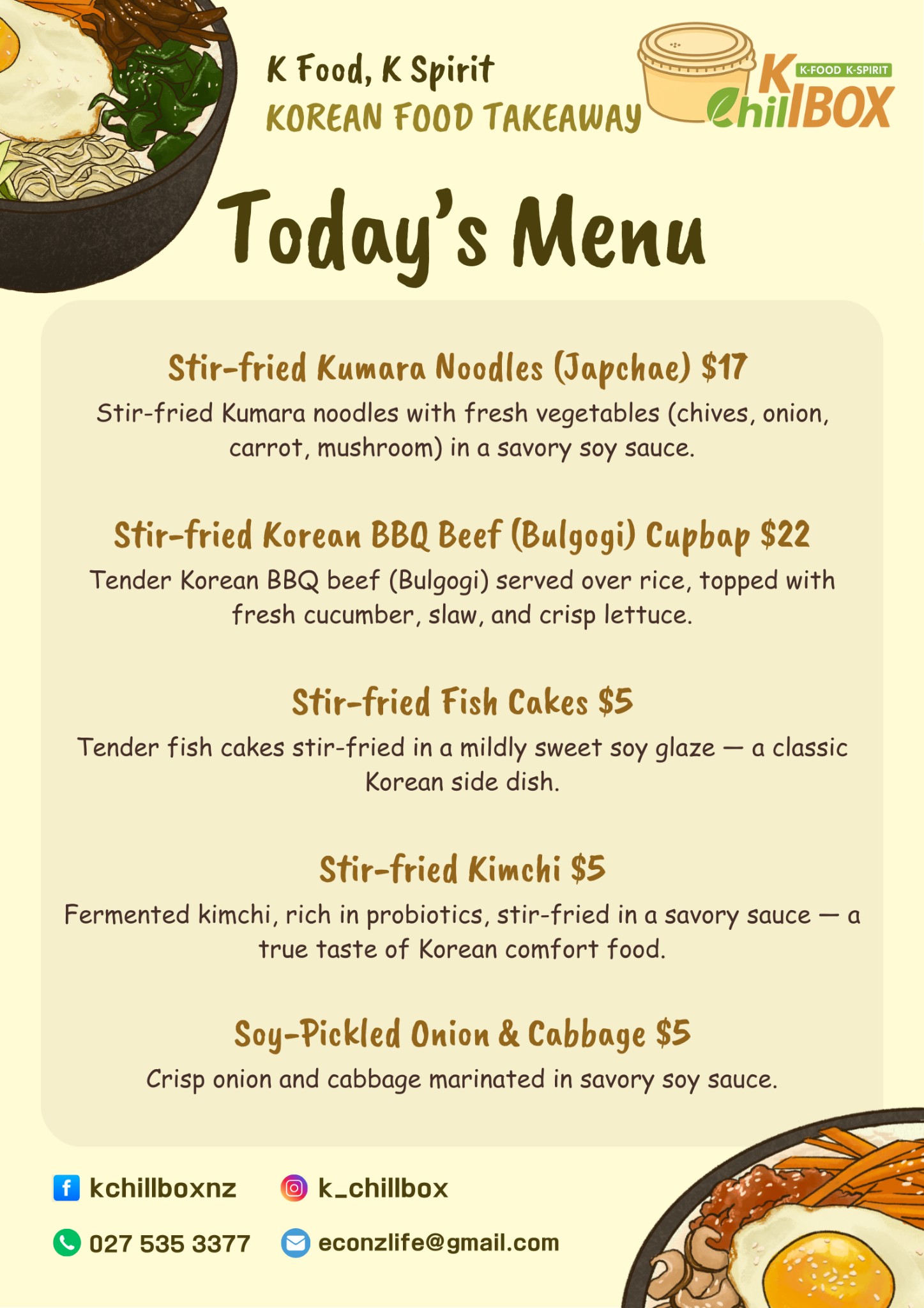 K-ChillBox - Today’s menu is ready! 🥢 Japchae... | Facebook