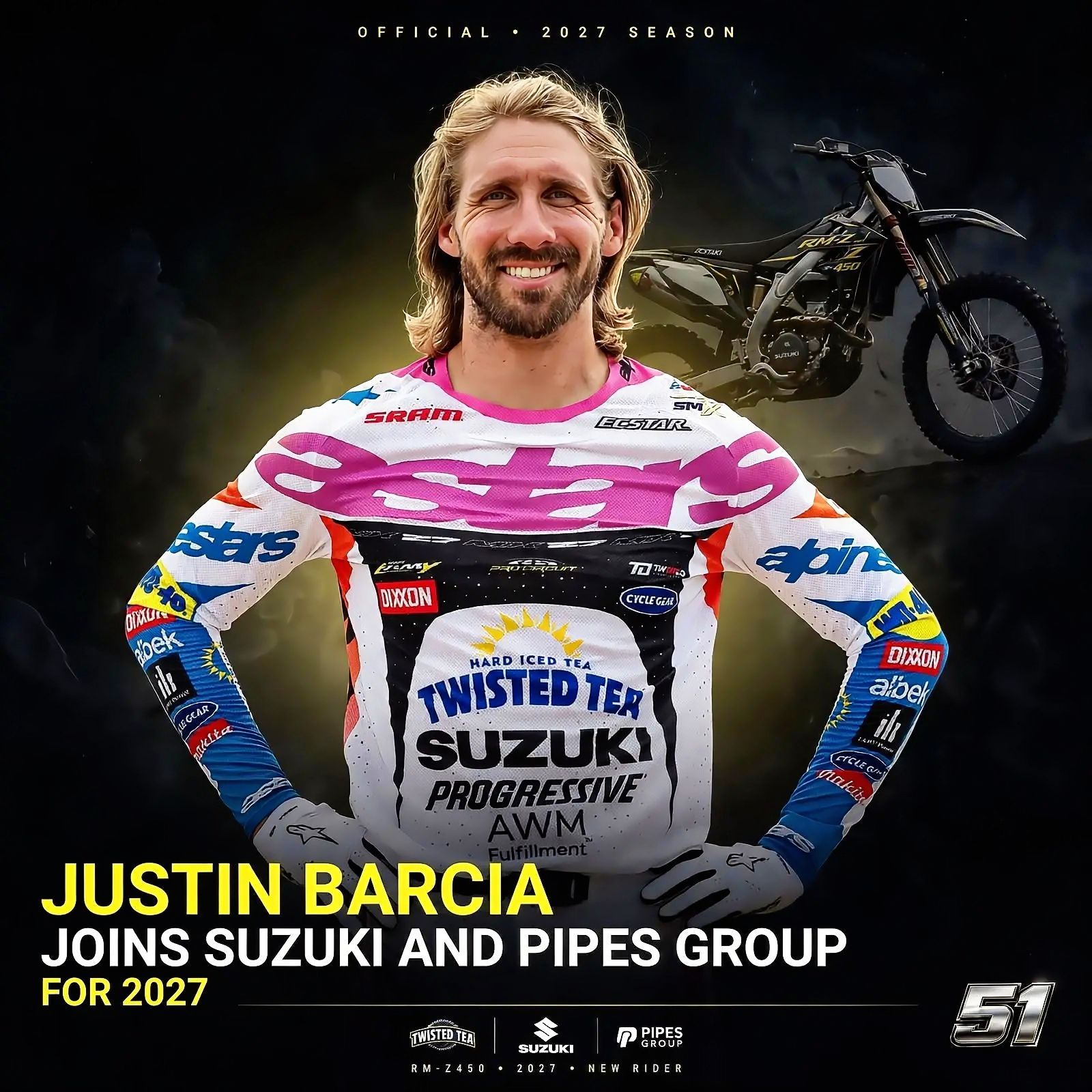 BAM BAM IS BACK ON YELLOW! ​ Justin Barcia joins Twisted Tea