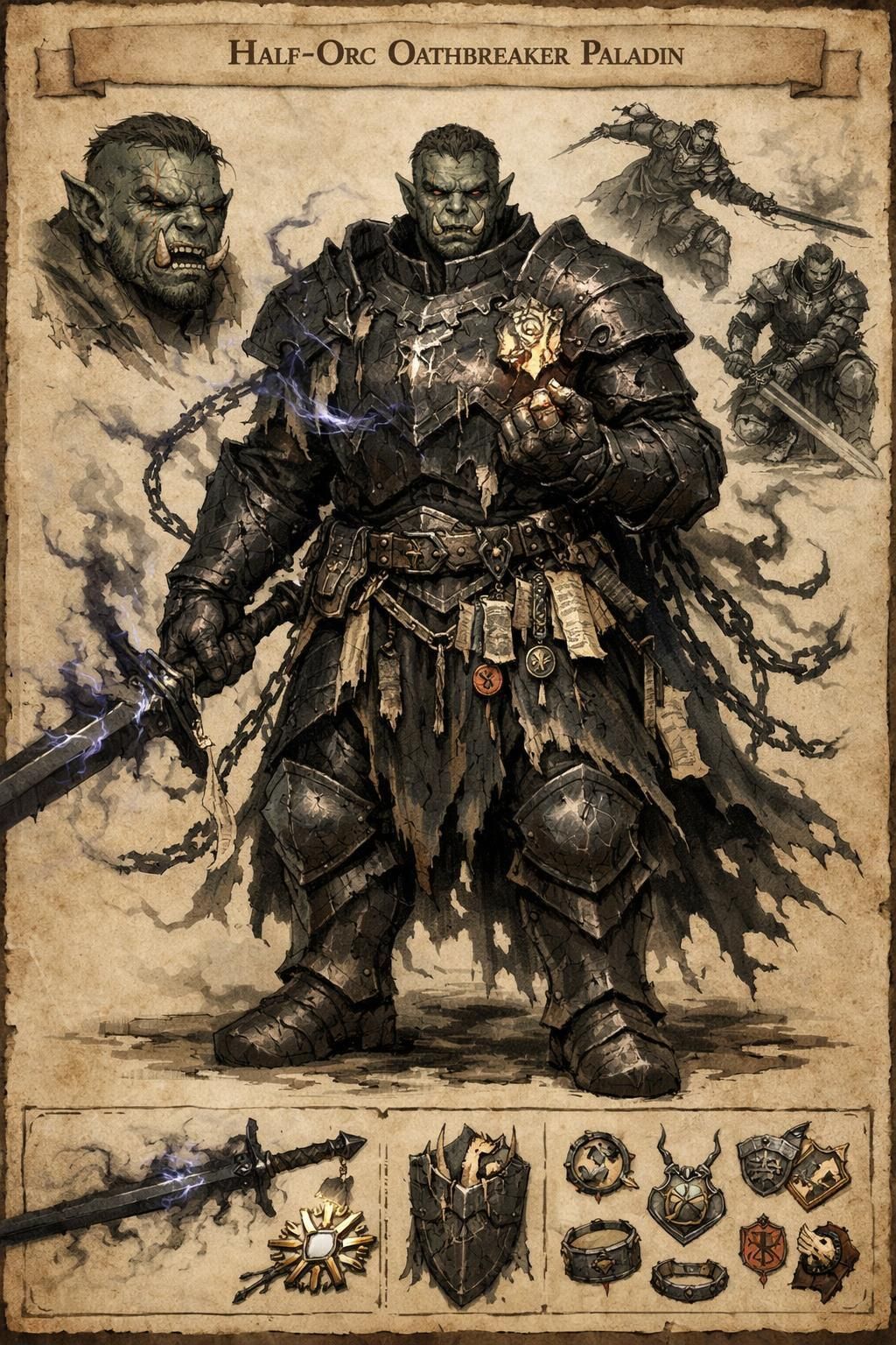Twisted - Meet the Half‑Orc Oathbreaker Paladin, a fallen knight still ...