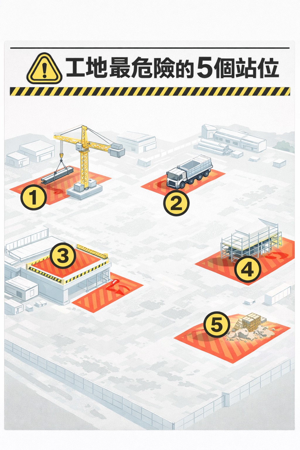 中華職安科技協會 - 🏗️【工地最危險的 5 個“站位”｜你踩過幾個？】 在工地，有些危害不是動作造成的，... | Facebook