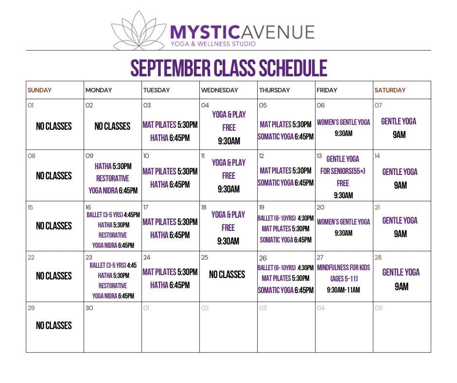 🌟 September... - Mystic Avenue Yoga & Wellness Studio
