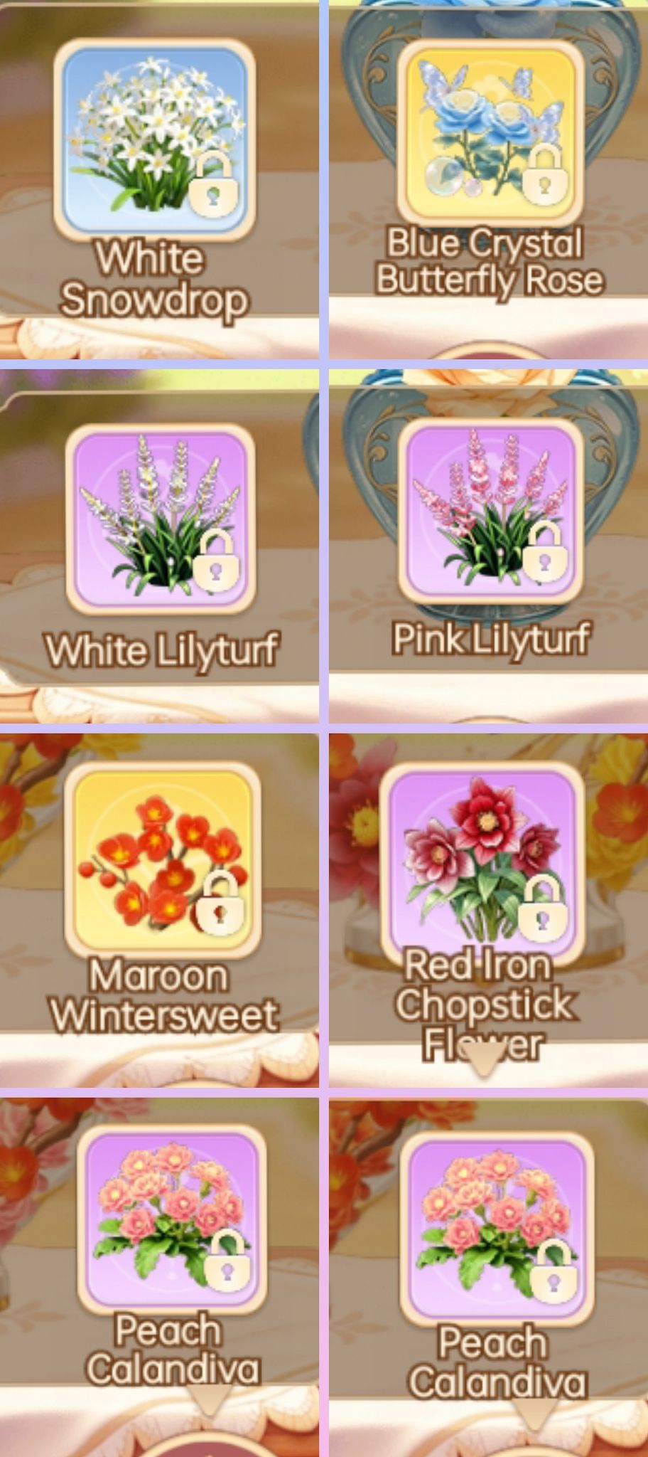 Hi, it's me again. I need these flowers in tc pls. Thank youuuu