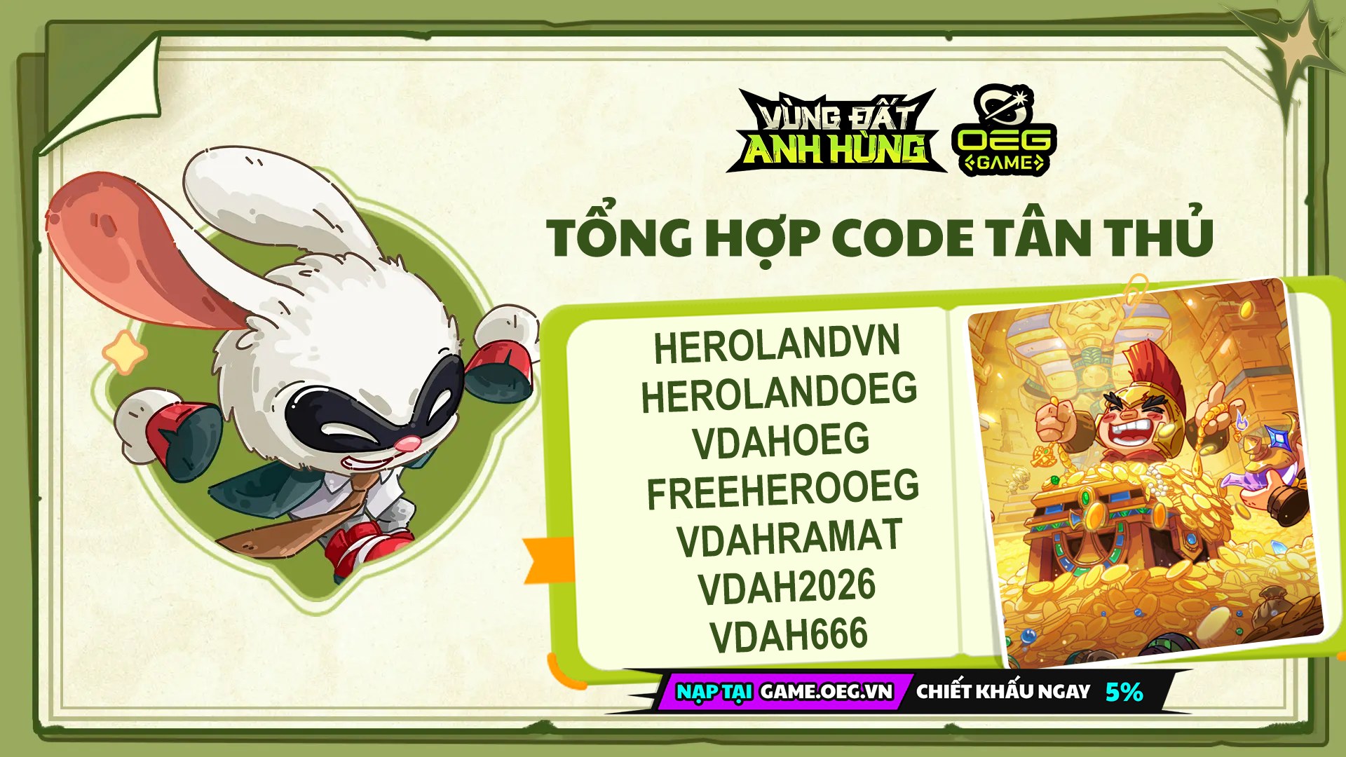 Vùng - 🎁🔥 TỔNG HỢP CODE TÂN THỦ – VÙNG ĐẤT ANH HÙNG 🔥🎁 📲Tải game tại ...