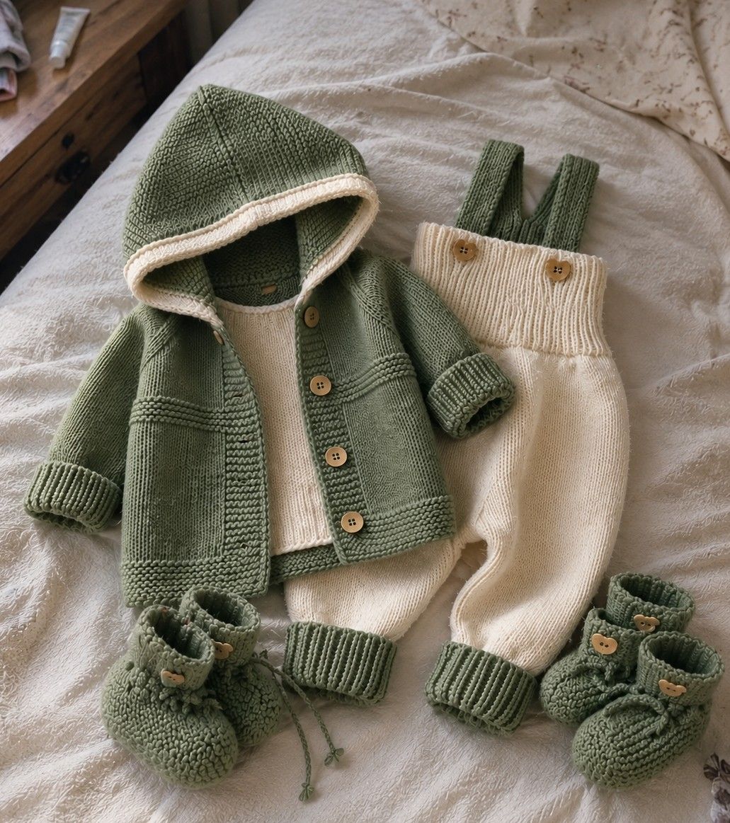 Completed this baby set from Wendy knitting yarn with 11 & 10 no