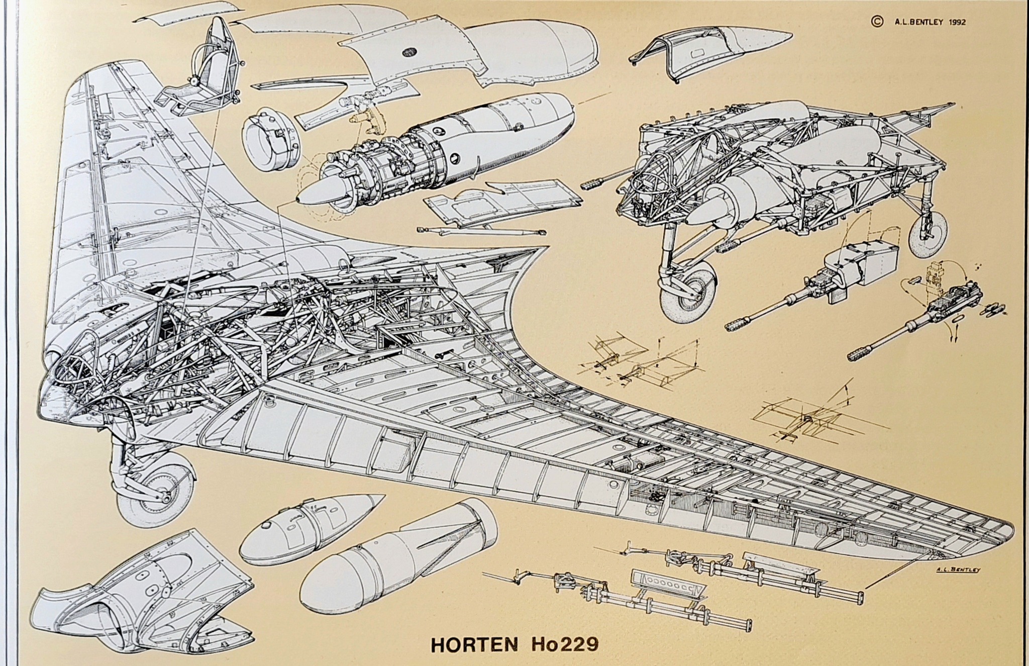 Horten Ho IX ( Gotha Go 229 ) The first flying wing jet figther in