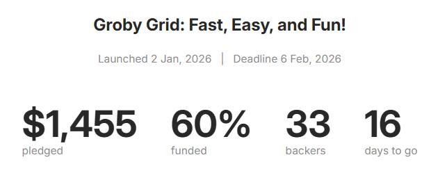 Groby - 60% Funded! Only 16 Days left to get Groby Grid! https://www ...