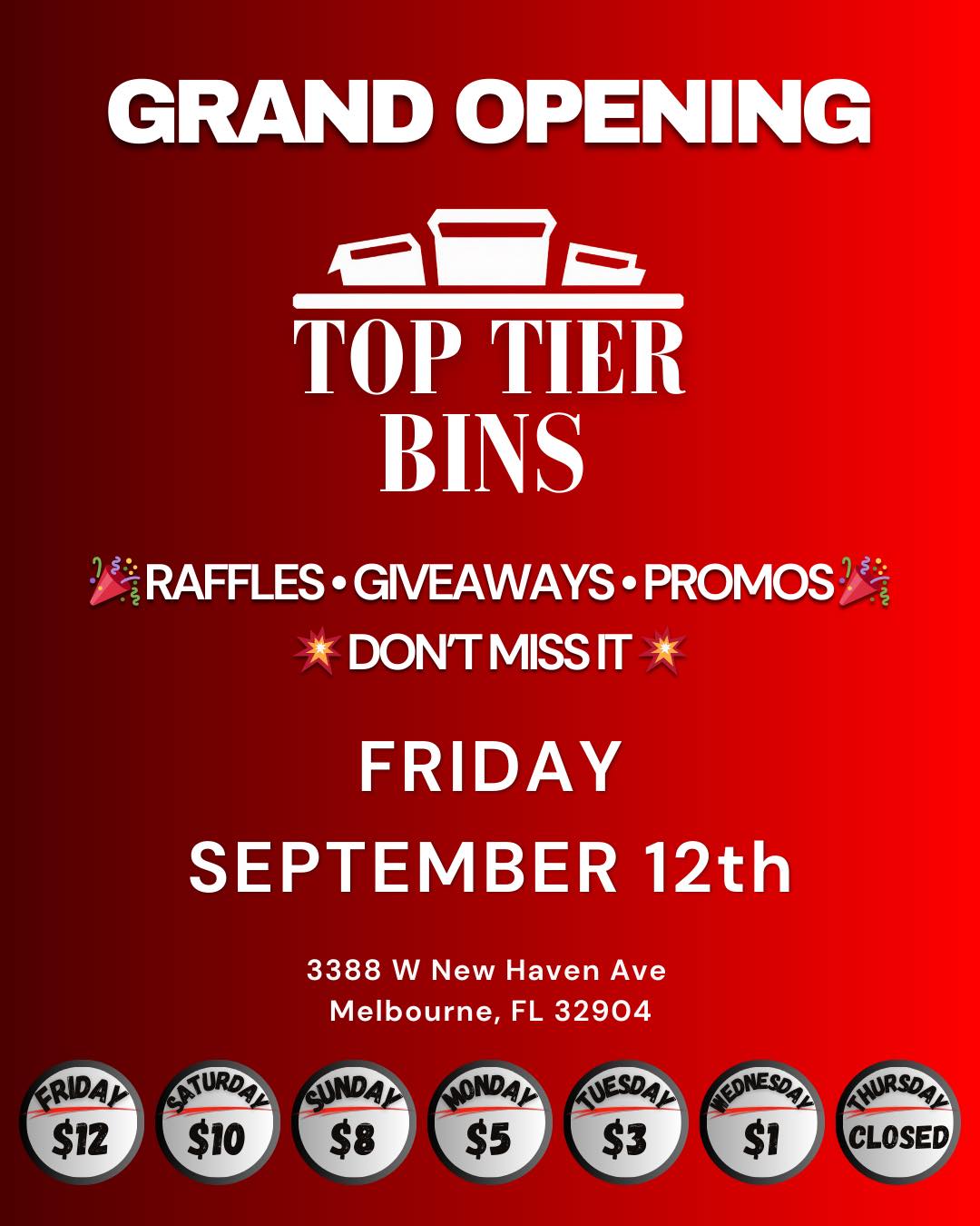 Top - 🎉 Grand Opening Alert! 🎉 The wait is finally over — Top Tier Bins ...