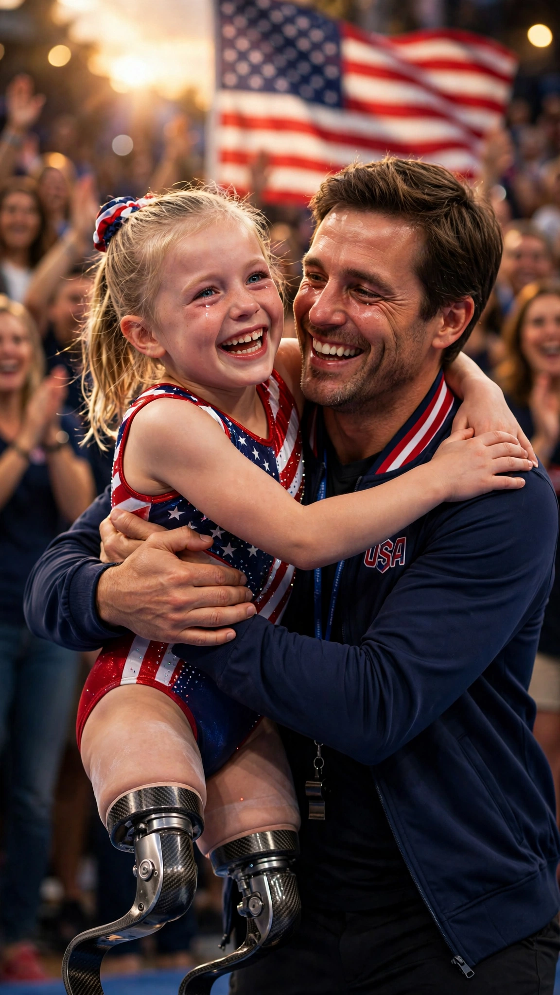 She blew a kiss to the stands and dedicated her beam routine to her DAD ...