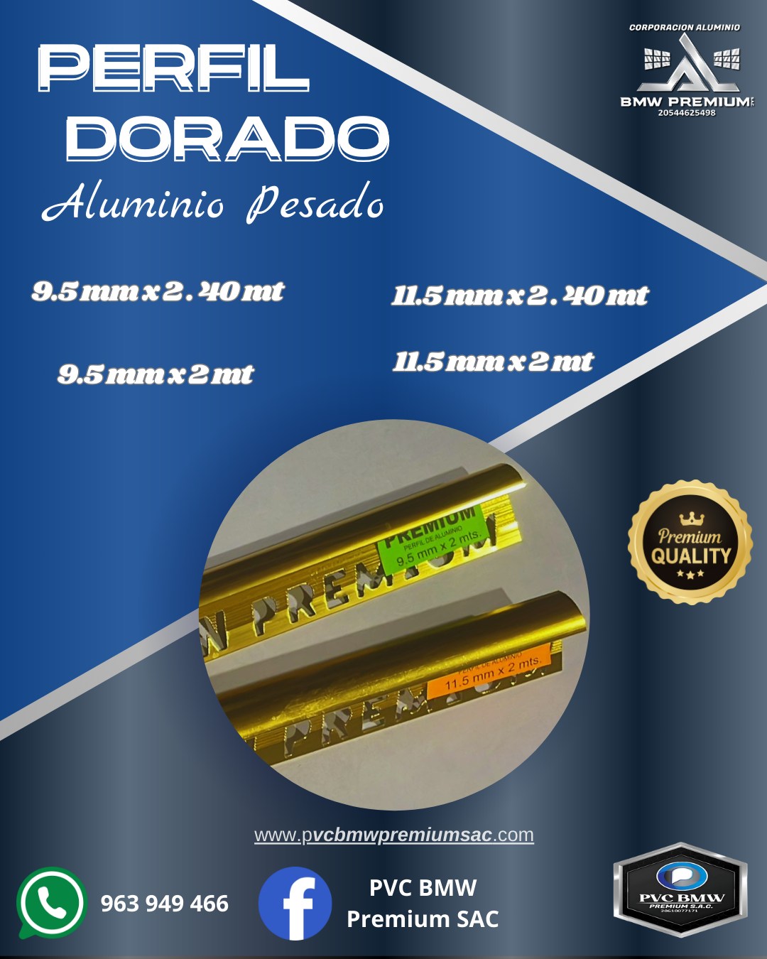 PVC - PERFIL DORADO – ALUMINIO PESADO 🔥 Dale un toque de lujo a tus ...