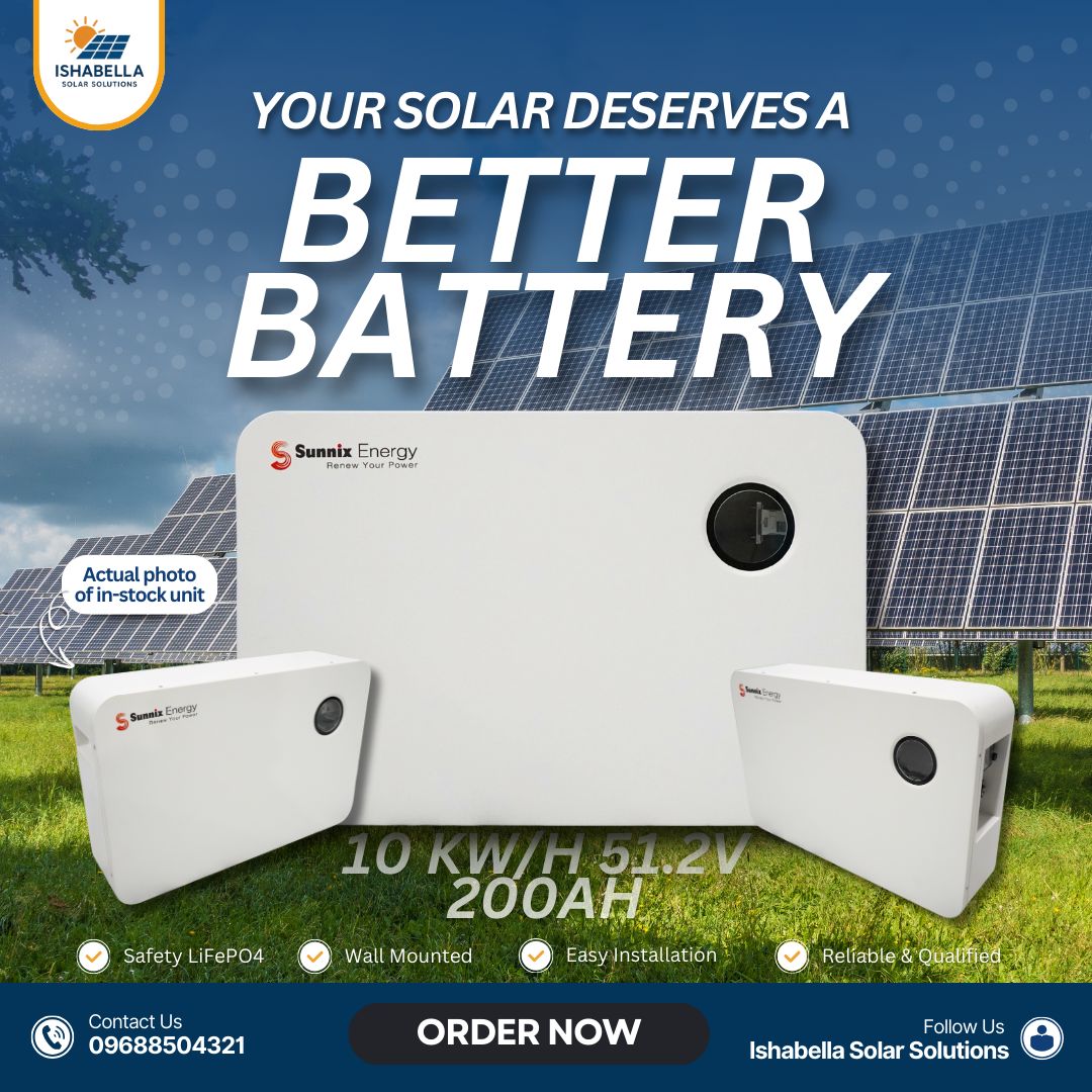 Upgrade your solar system with the Sunnix 10kWh 51.2V 200Ah wall