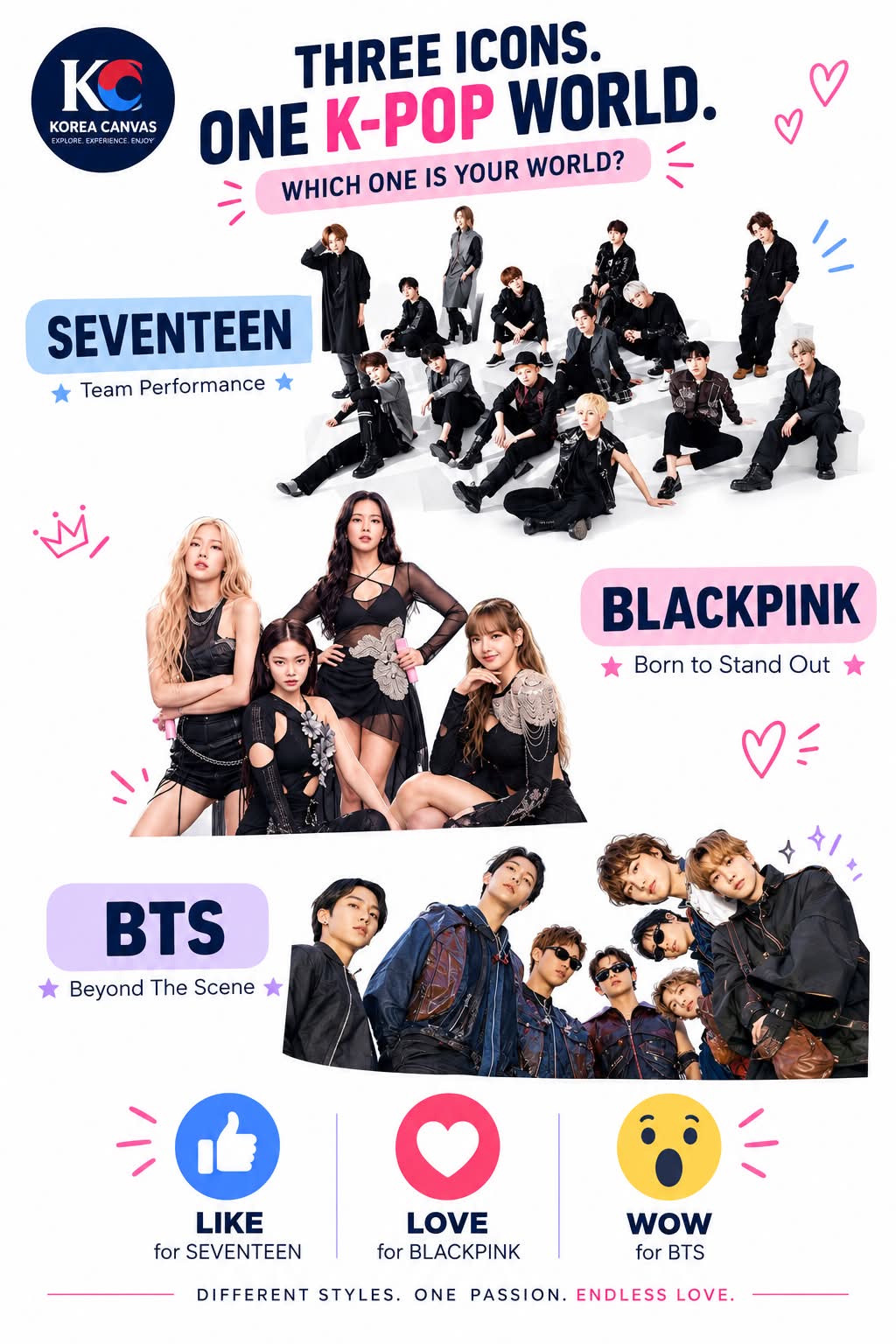 Which K-pop group is your world: BTS, Blackpink, or Seventeen?