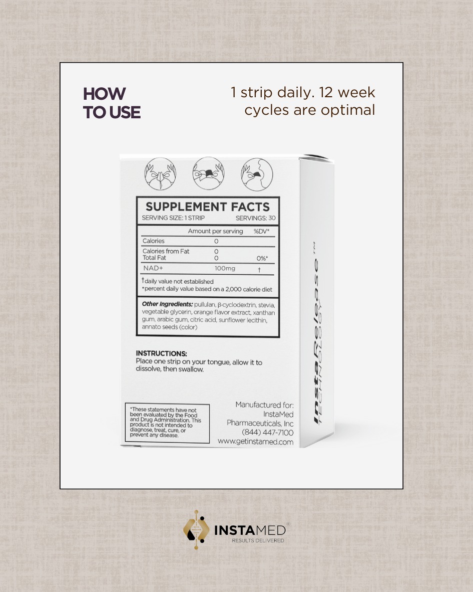 InstaMed™ Rebuild oral dissolving strips deliver BPC-157 peptides in a clean, needle-free format. Designed to support the body's natural repair and recovery pathways, these fast-acting strips offer a convenient way for health