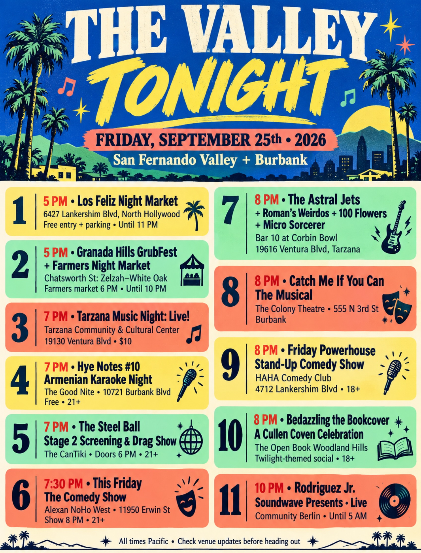 San Fernando Valley events for Friday, September 25th