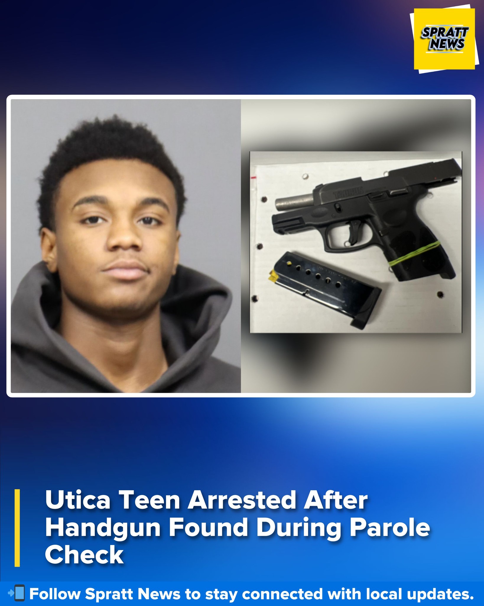 Spratt - Utica Teen Arrested After Handgun Found During Parole Check ...