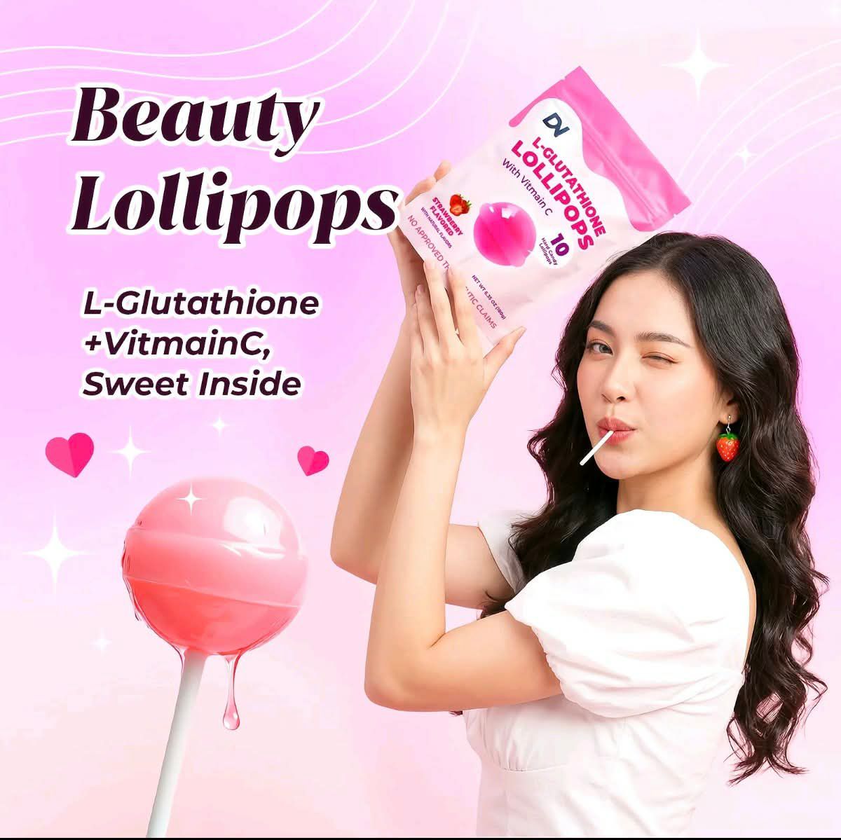 glutathione lollipop LOLLIPOP‼️ ✓ Trending on tiktok ✓ 10pcs na ang sulod ani ✓strawberry flavor ✓ with vitamin C nani ✓ legit nga maka puti ni 🛒130 only!😍 🖇️get yours now💅 Location: Kidapawan ( brand:medicube