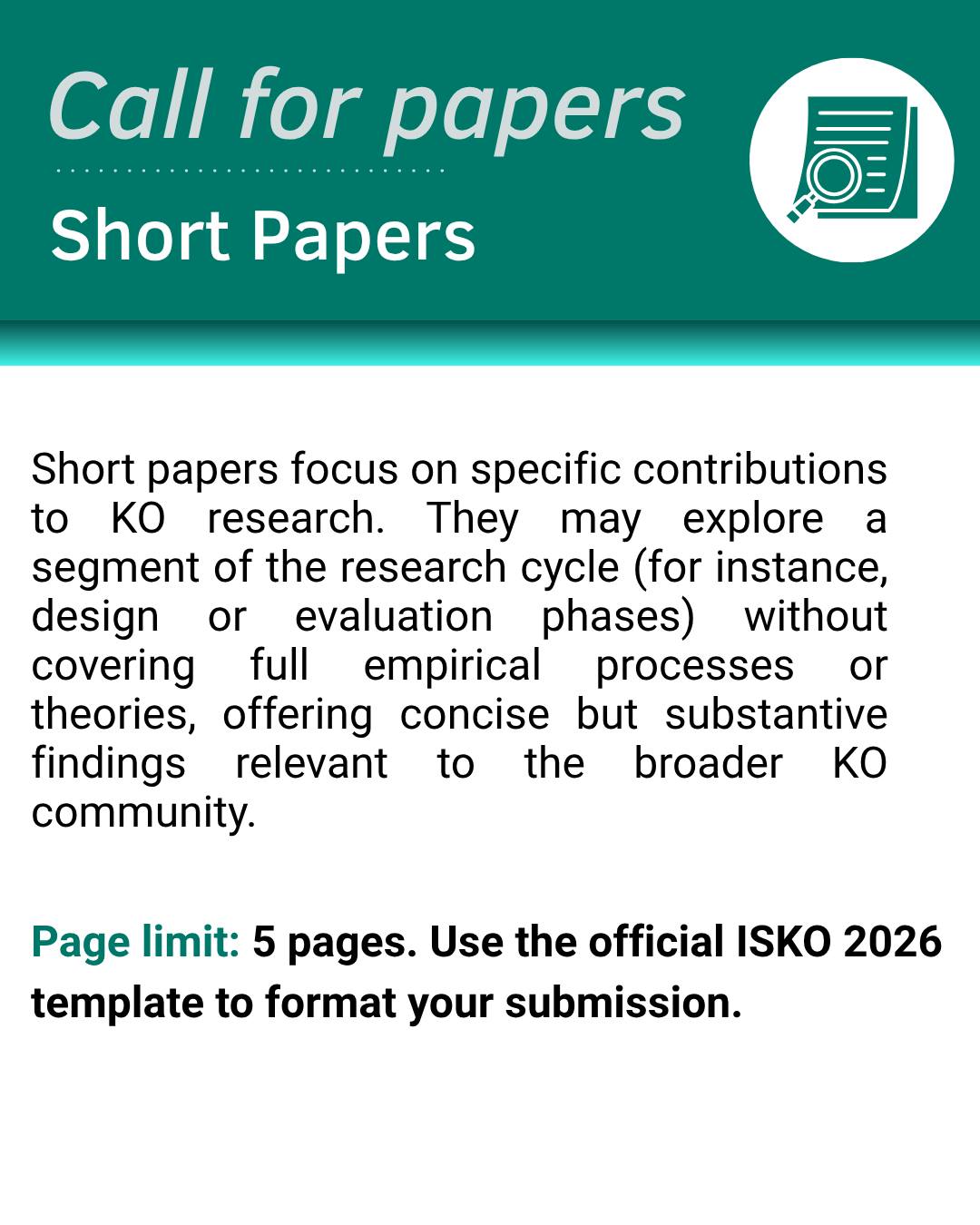 ISKO - 🚀 Call for Papers — ISKO 2026! We’re excited to announce that ...