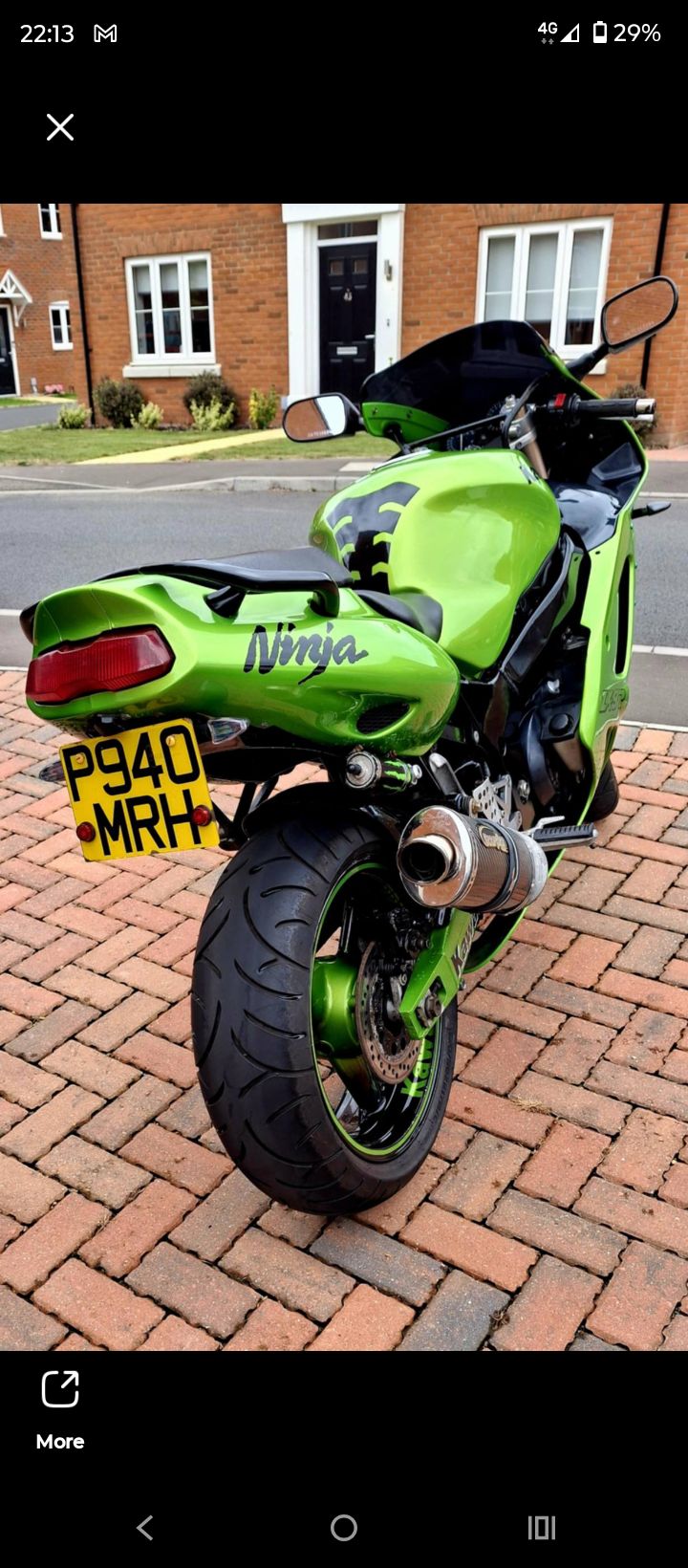 What are the part numbers for green fairings on a Kawasaki Ninja